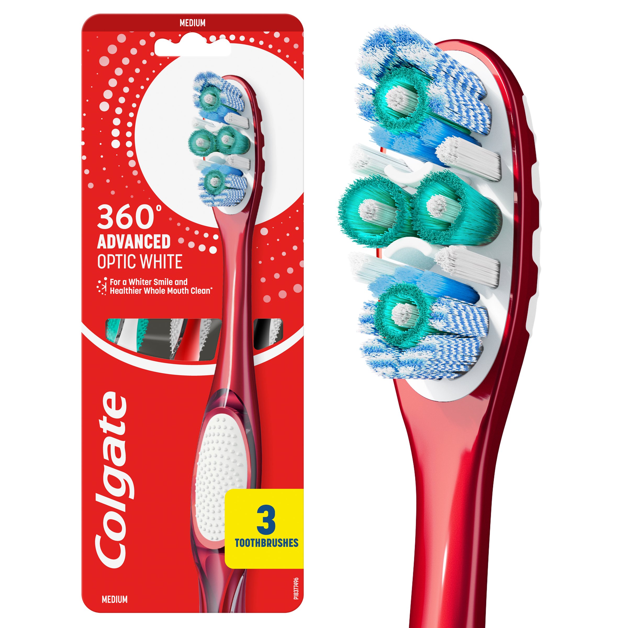 Colgate 360 Optic White Man Toothbrush 3 pack - Image 4