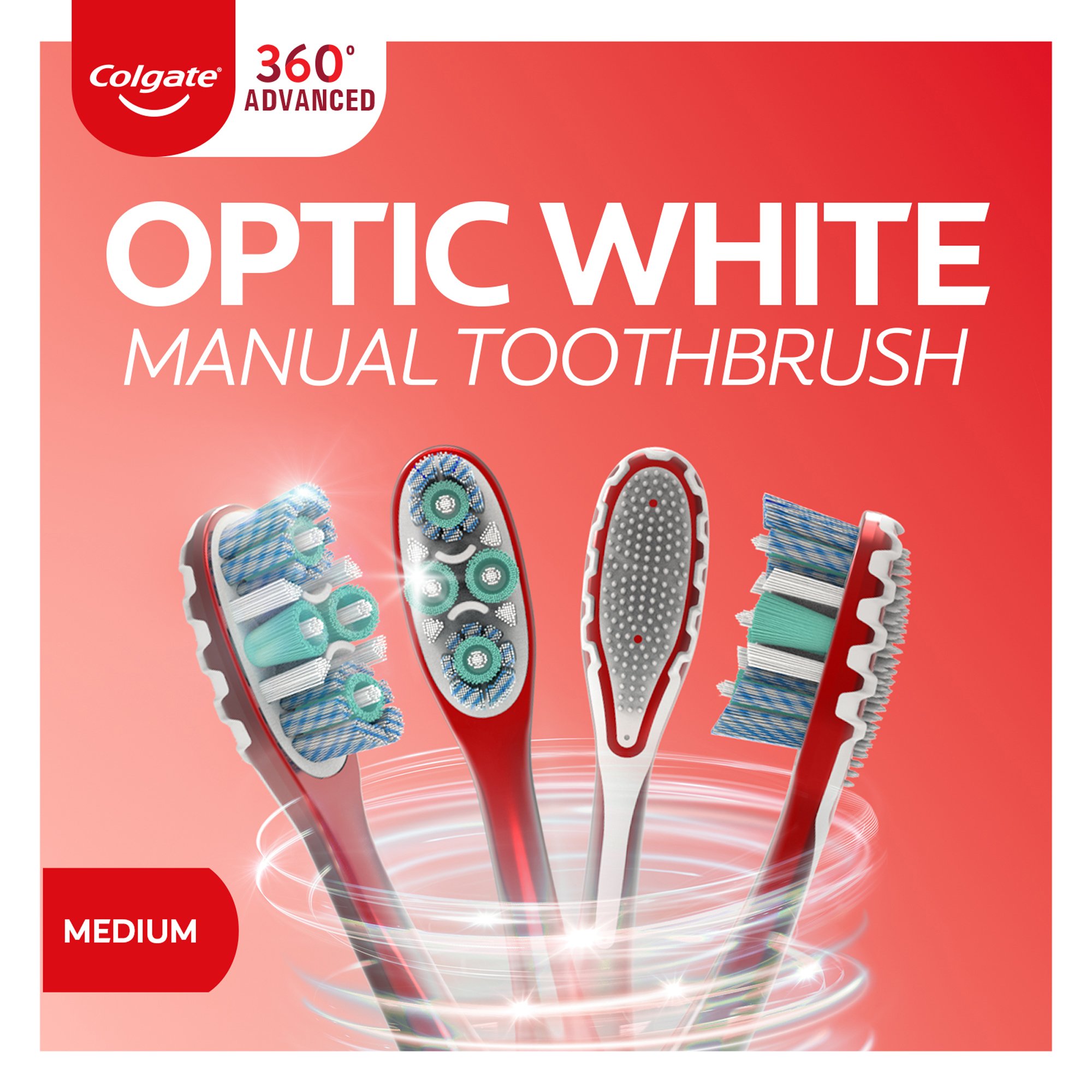 Colgate 360 Optic White Man Toothbrush 3 pack - Image 10