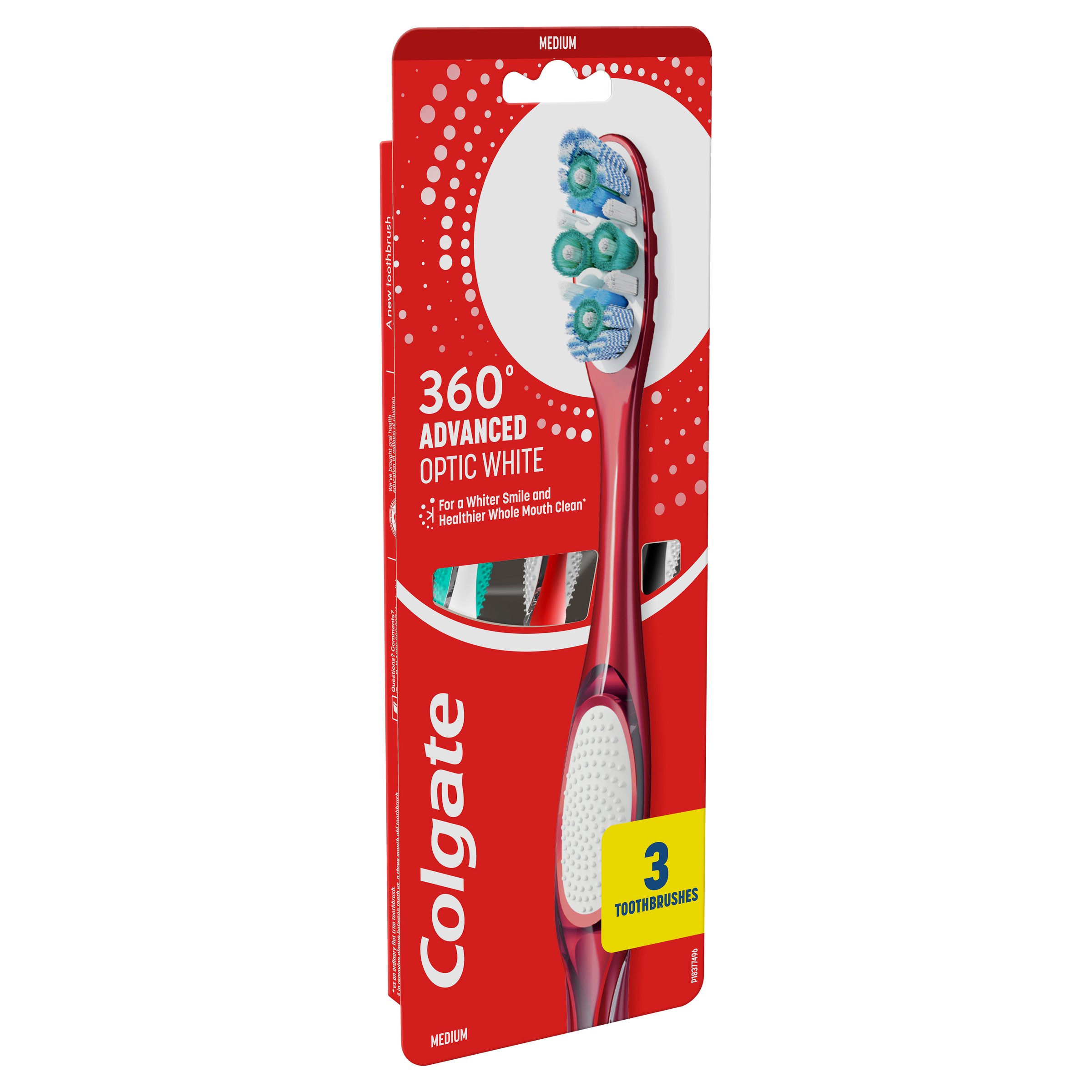 Colgate 360 Optic White Man Toothbrush 3 pack - Image 7
