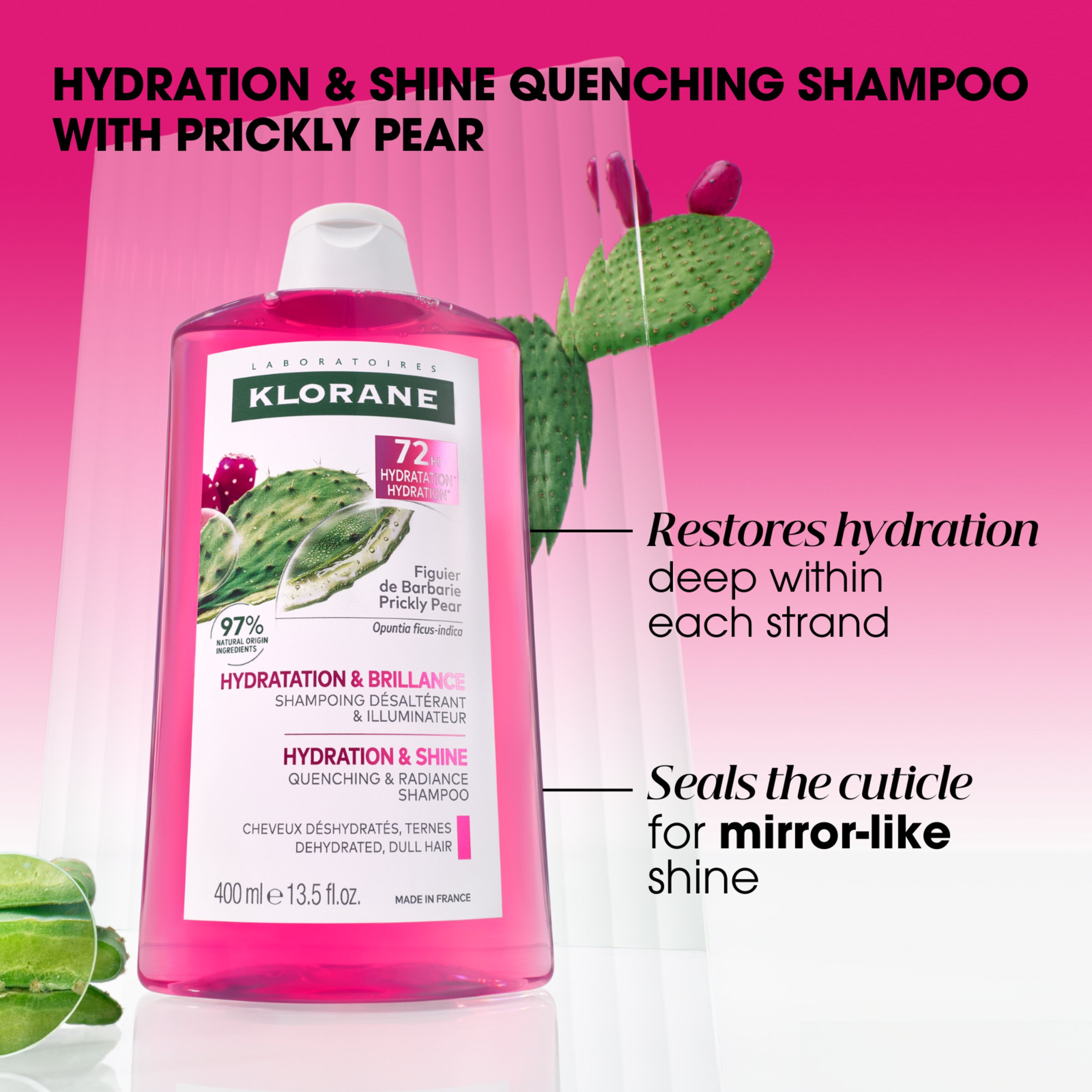 Klorane Hydration & Shine Quenching Shampoo With Prickly Pear 400ml - Image 9