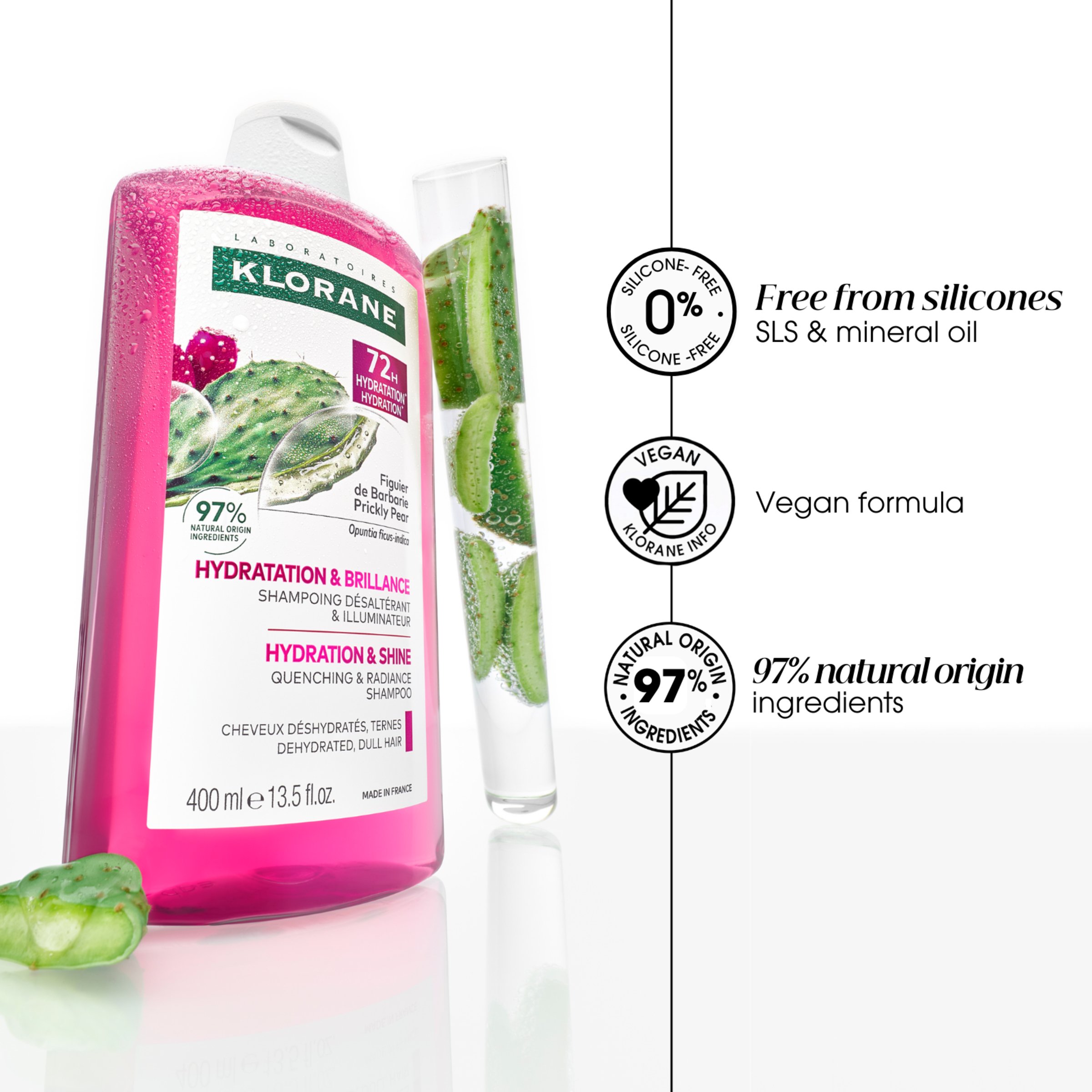 Klorane Hydration & Shine Quenching Shampoo With Prickly Pear 400ml - Image 11