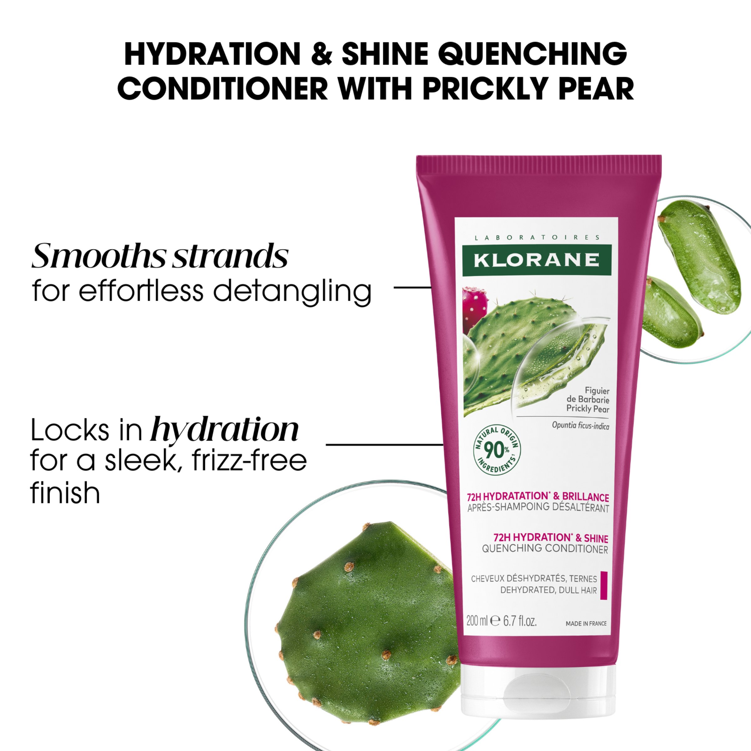 Klorane Hydration & Shine Quenching Conditioner With Prickly Pear 200ml - Image 9