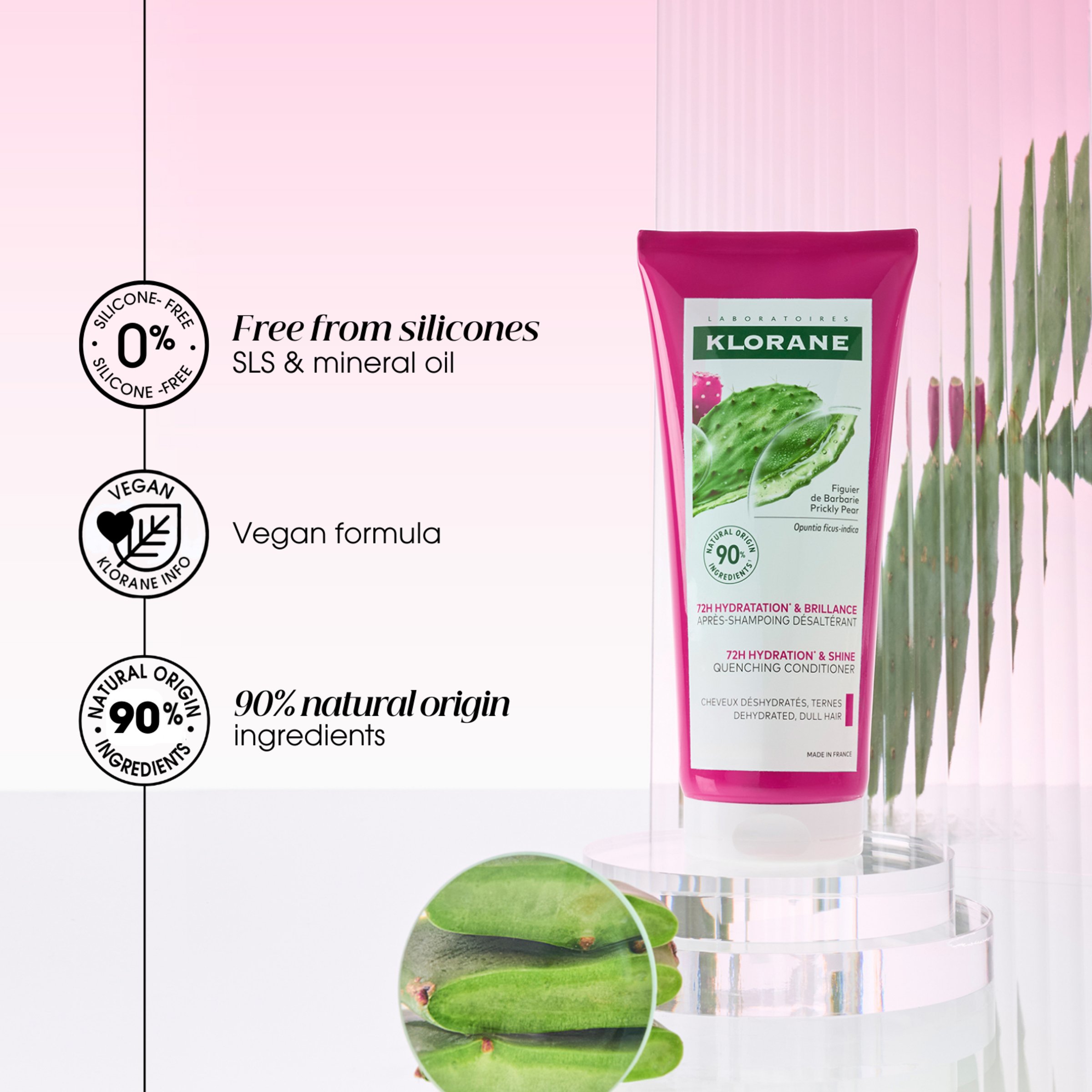 Klorane Hydration & Shine Quenching Conditioner With Prickly Pear 200ml - Image 11