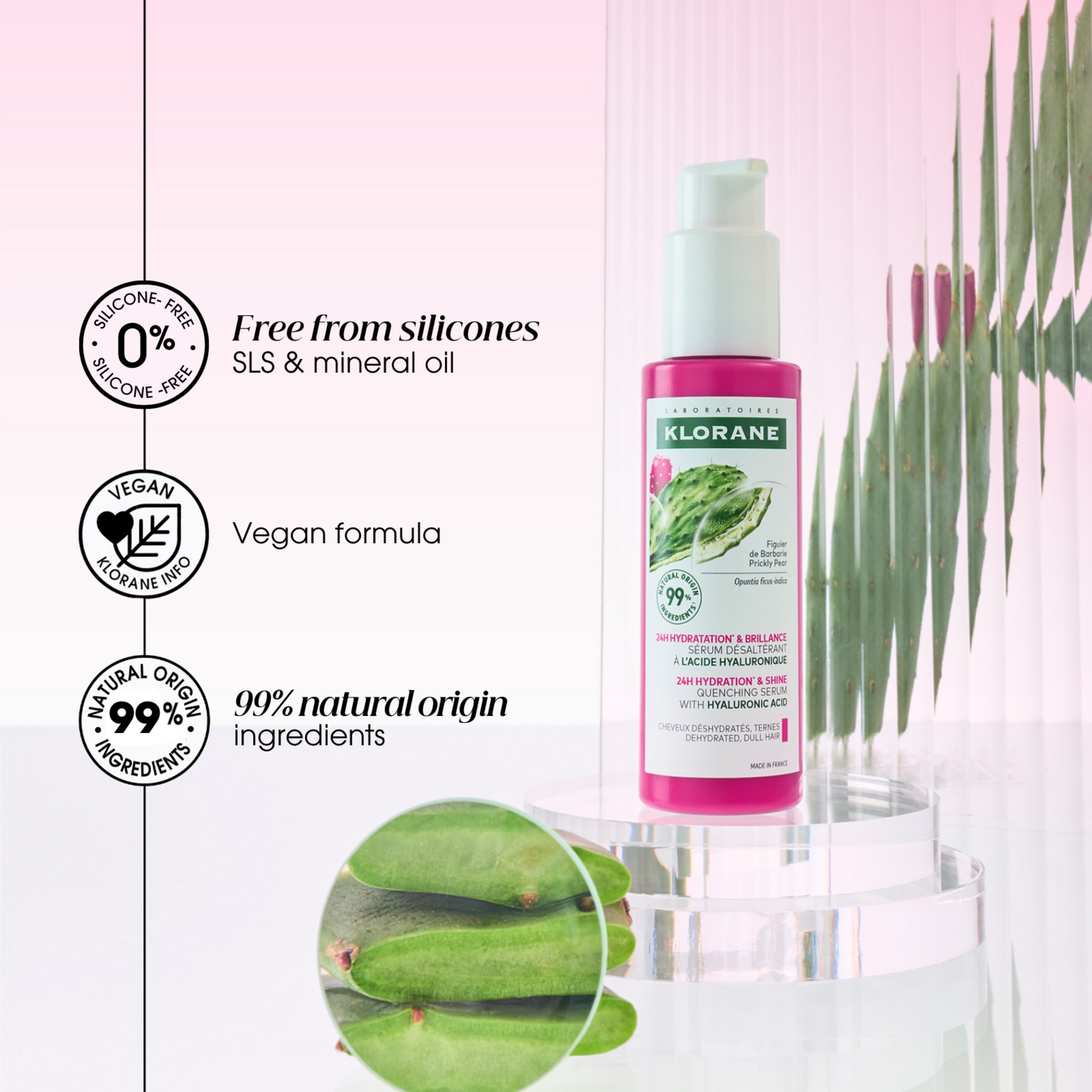 Klorane Hydration & Shine Quenching Serum With Prickly Pear & Hyaluronic Acid 100ml - Image 11