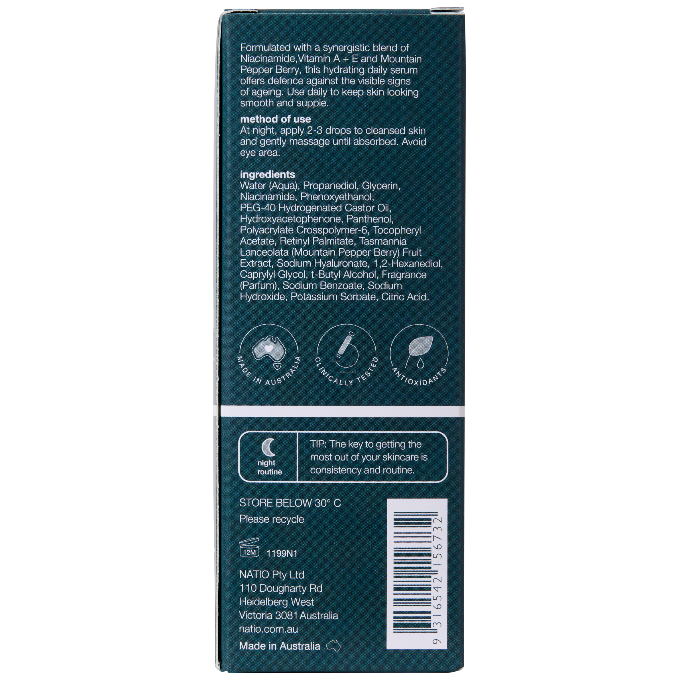 Natio Men Plus Wrinkle Defence Overnight Serum 30ml - Image 3