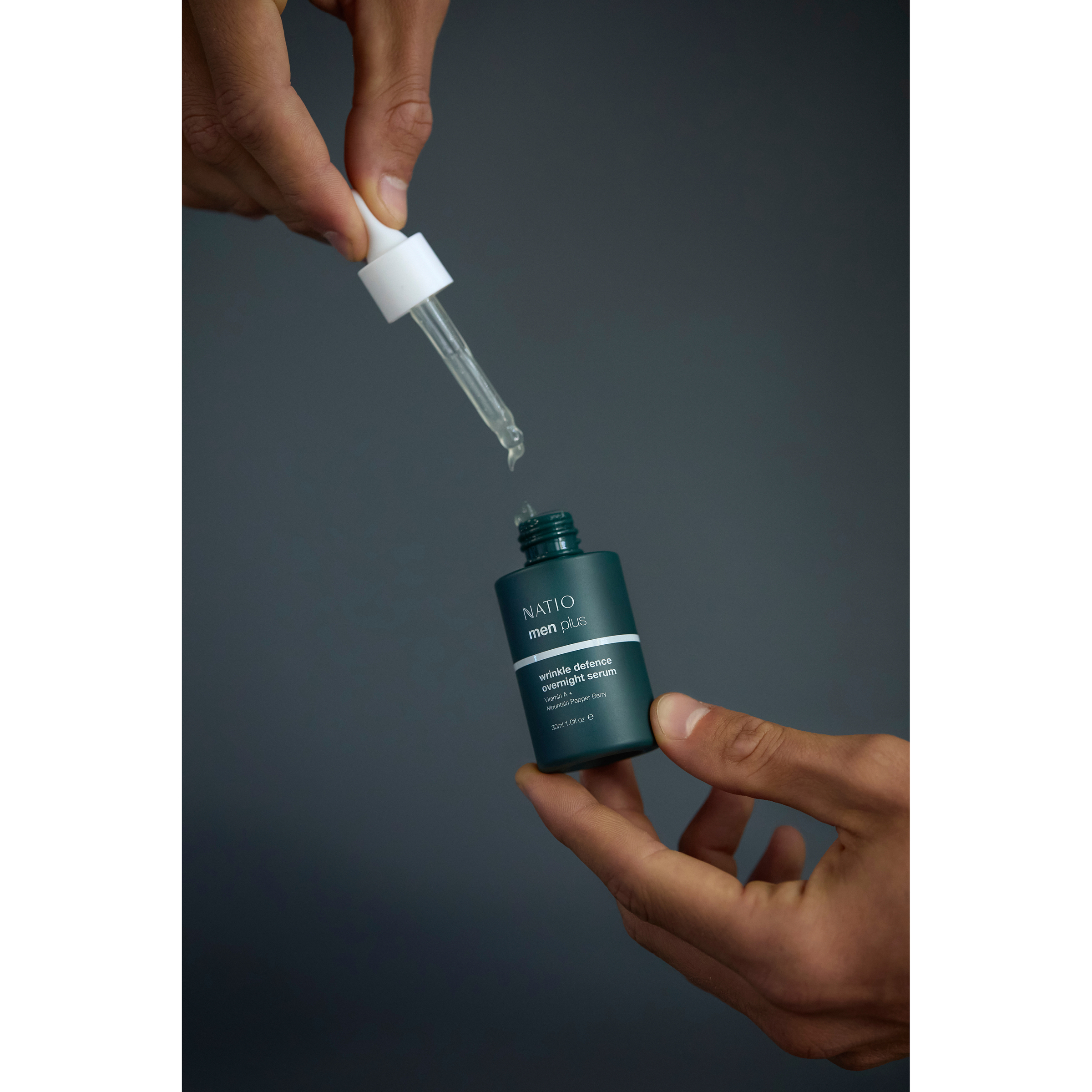 Natio Men Plus Wrinkle Defence Overnight Serum 30ml - Image 4