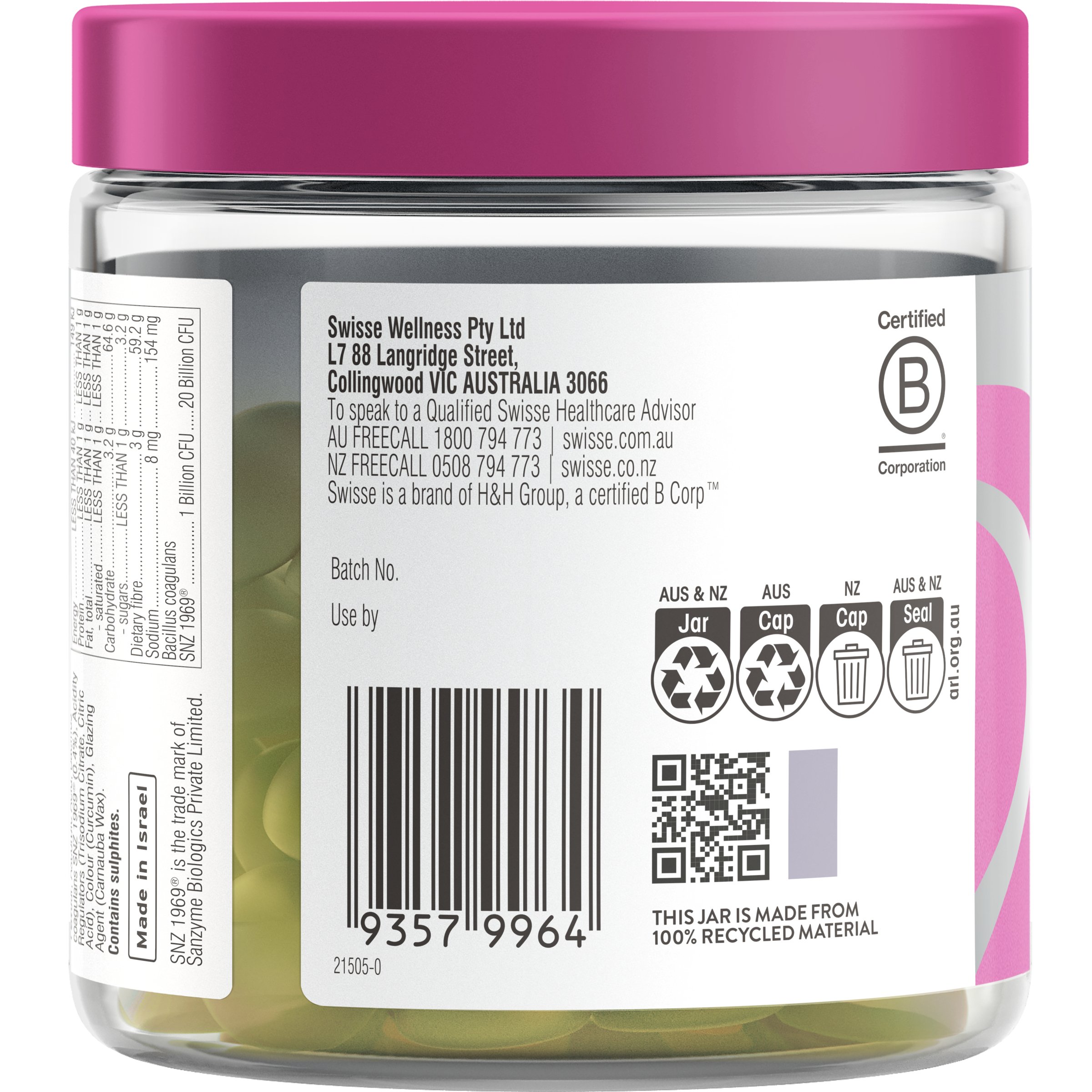 Swisse Vaginal Health Probiotic 60 gummies - Image 3