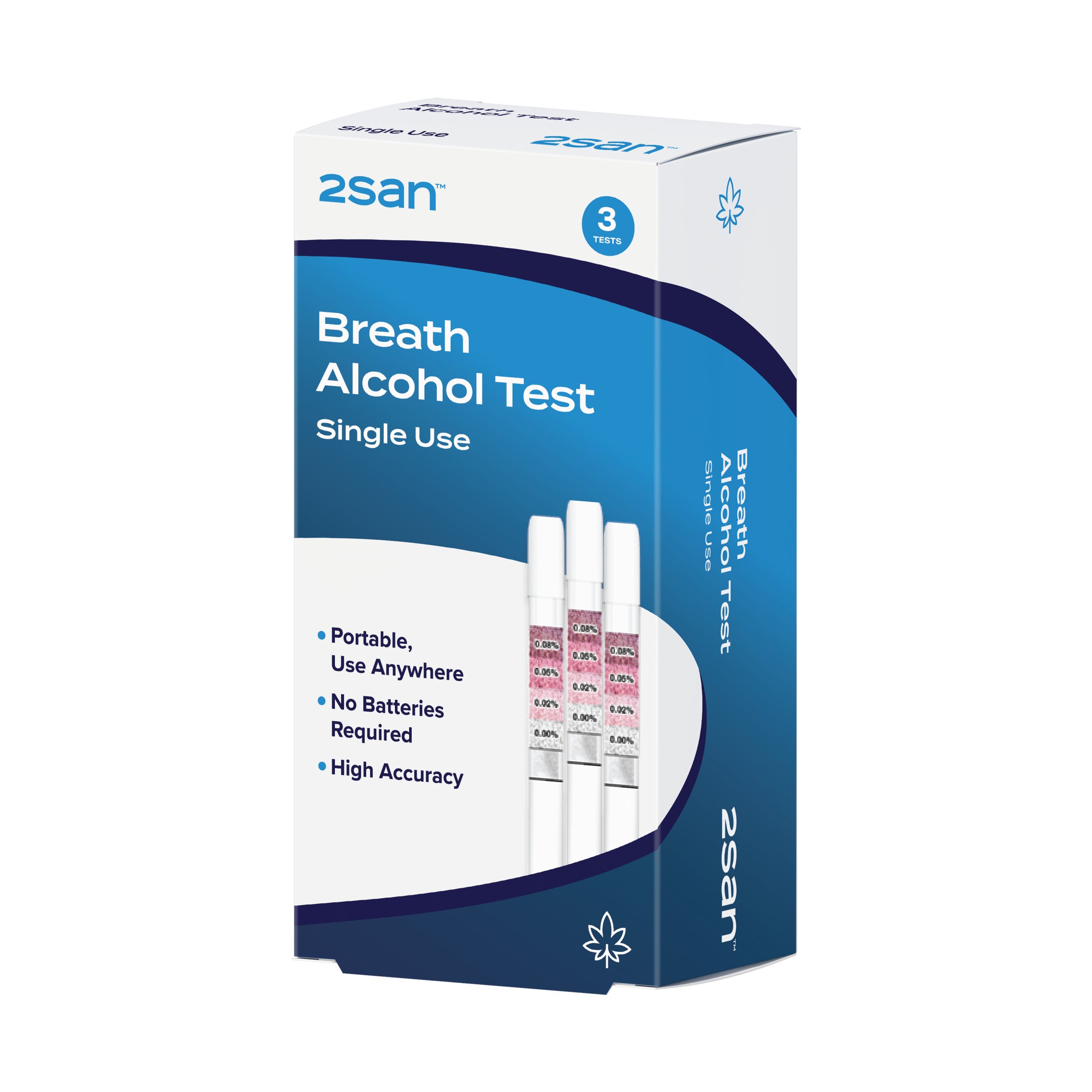 2San Alcohol Breathalizer Single Use 3 pack - Image 2