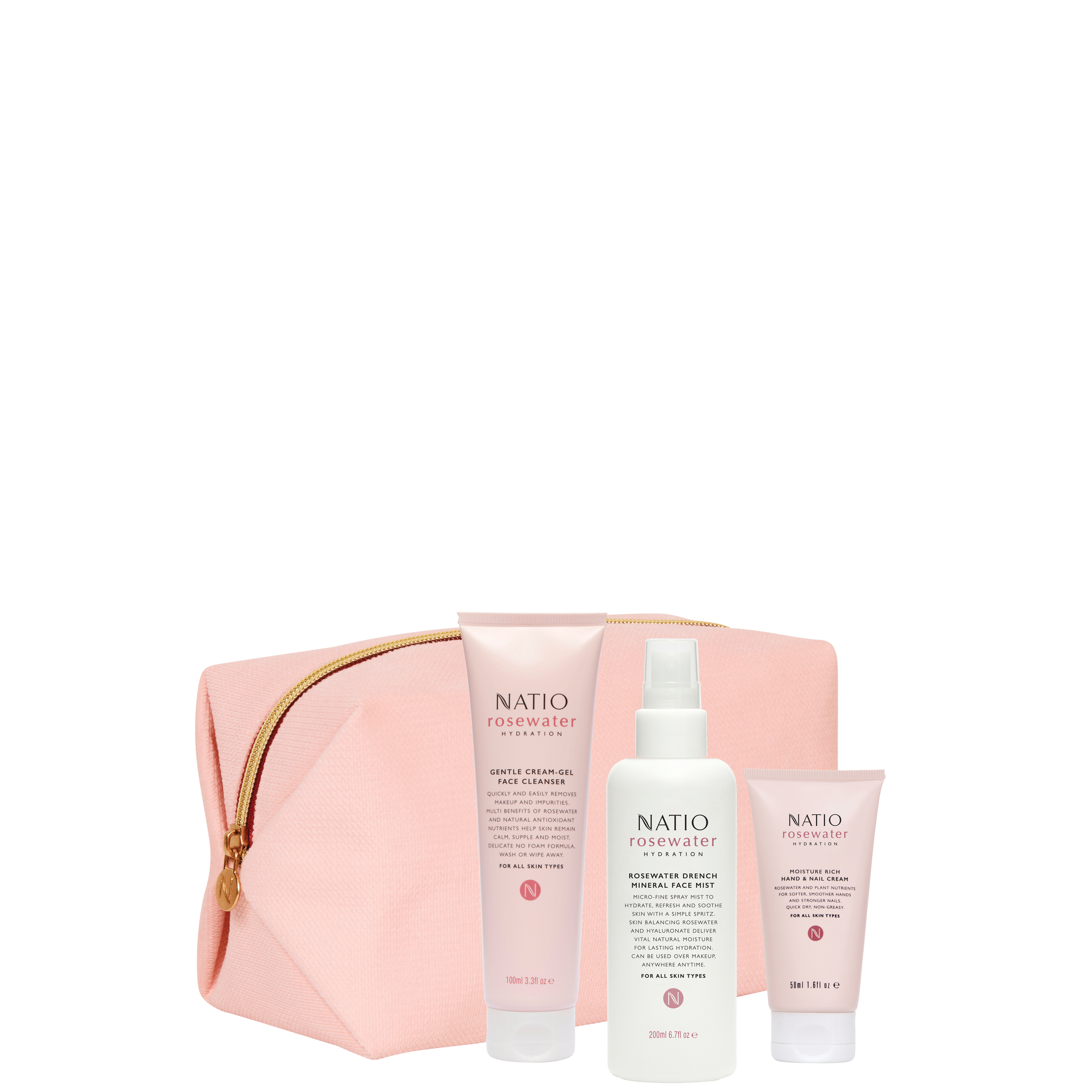 Natio Rosewater Refresh Gift Set 3 piece