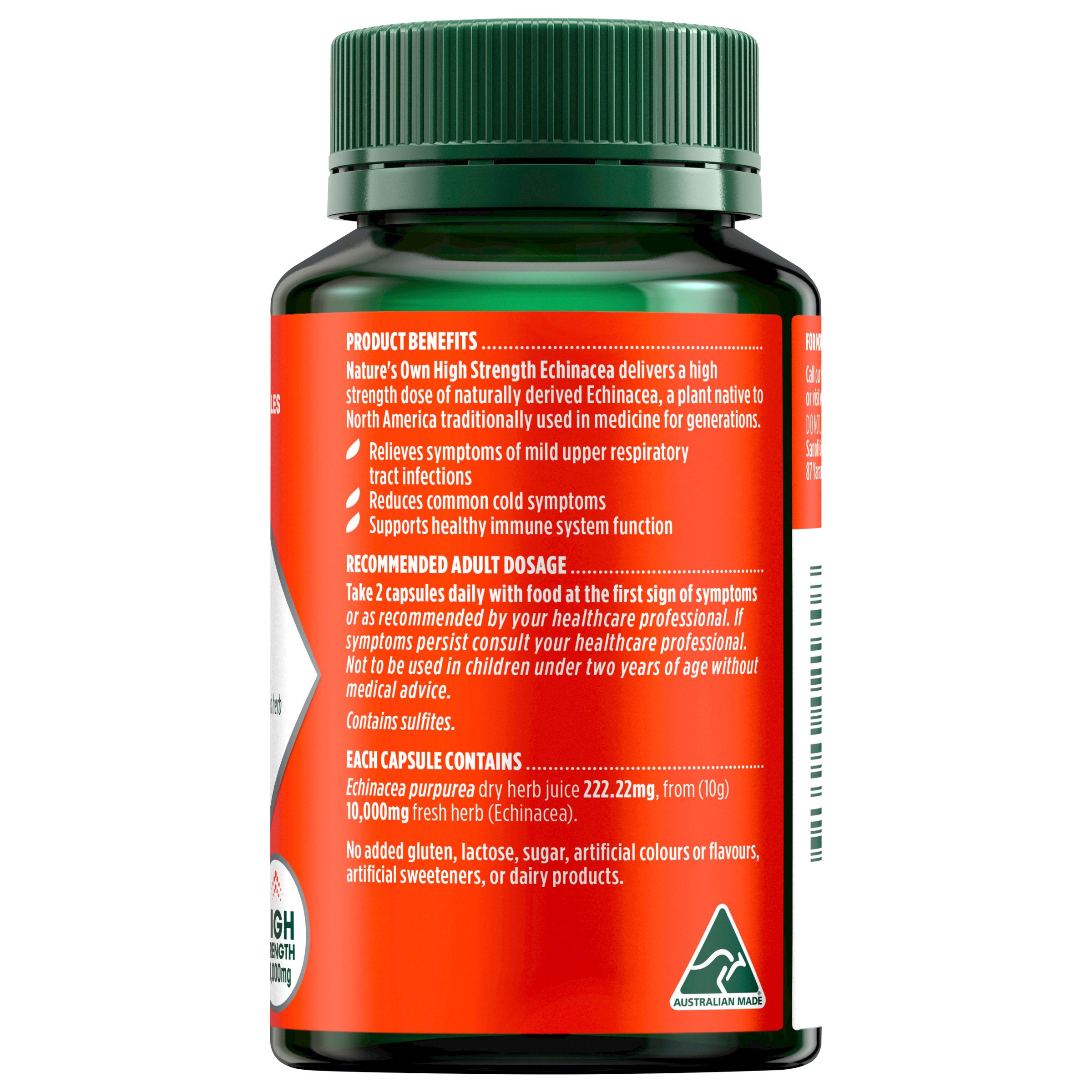 Nature's Own High Strength Echinacea Capsules 60 tablets - Image 2
