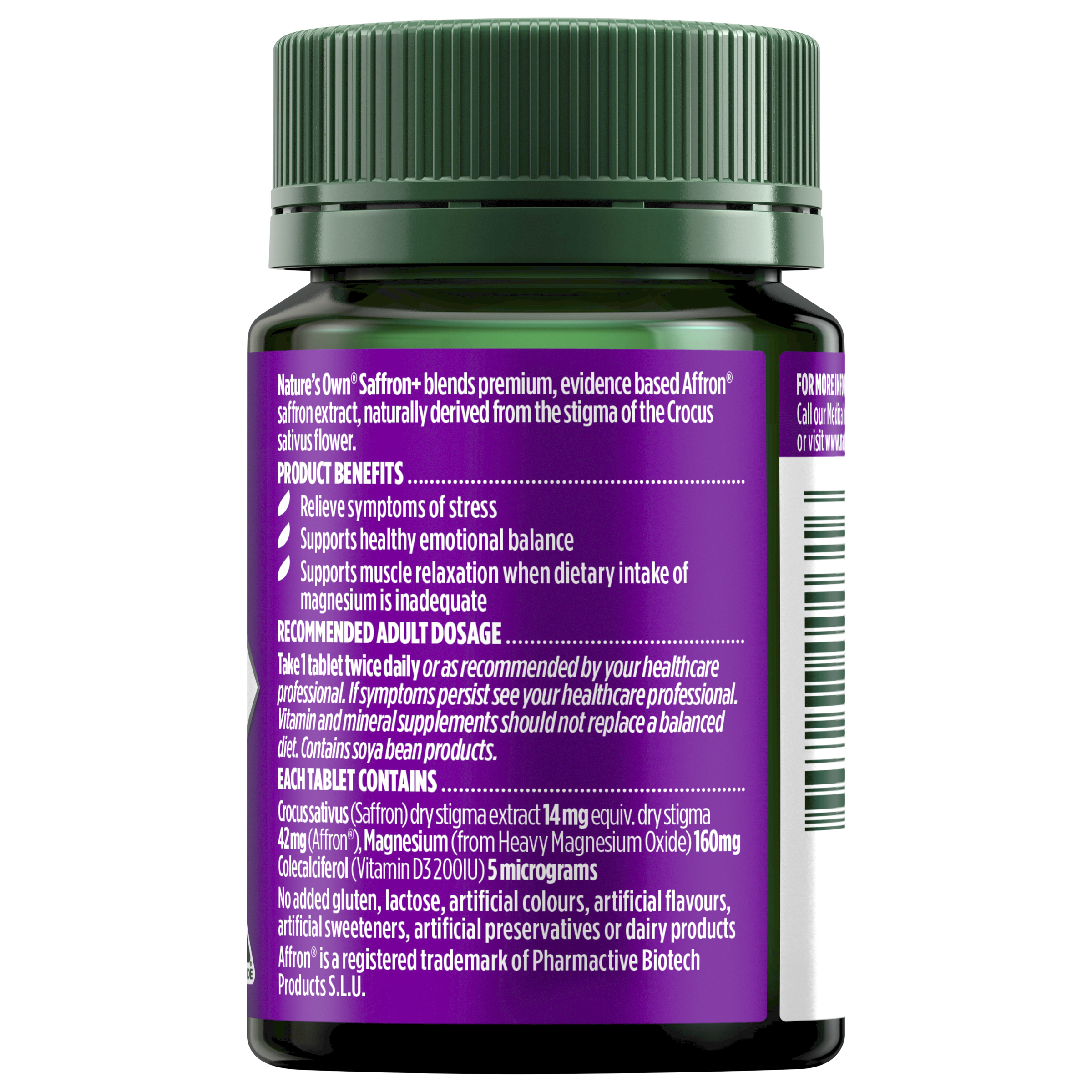 Nature's Own Nature's Own Saffron+ 50 tablets - Image 2