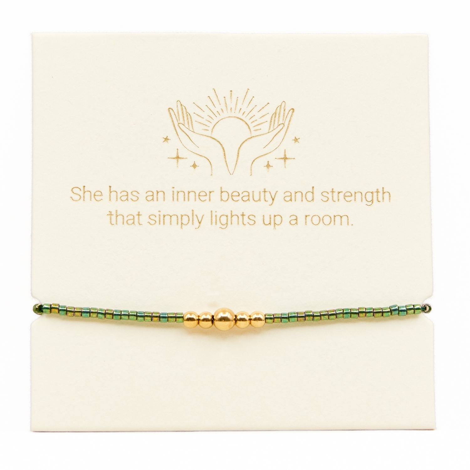 Love Lunamei Inspiration Bracelet - Green & Gold 1 each