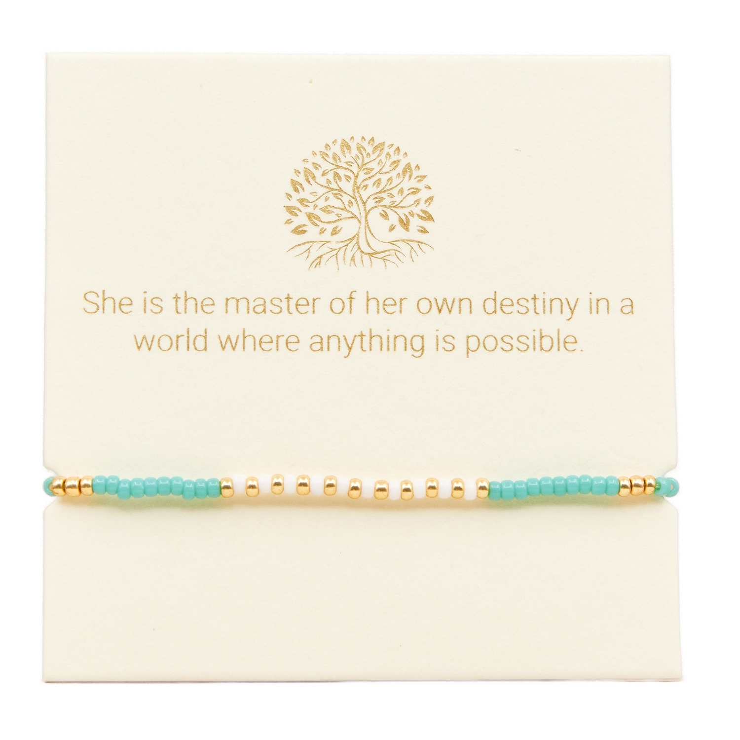 Love Lunamei Inspiration Bracelet - Aqua, White & Gold 1 each