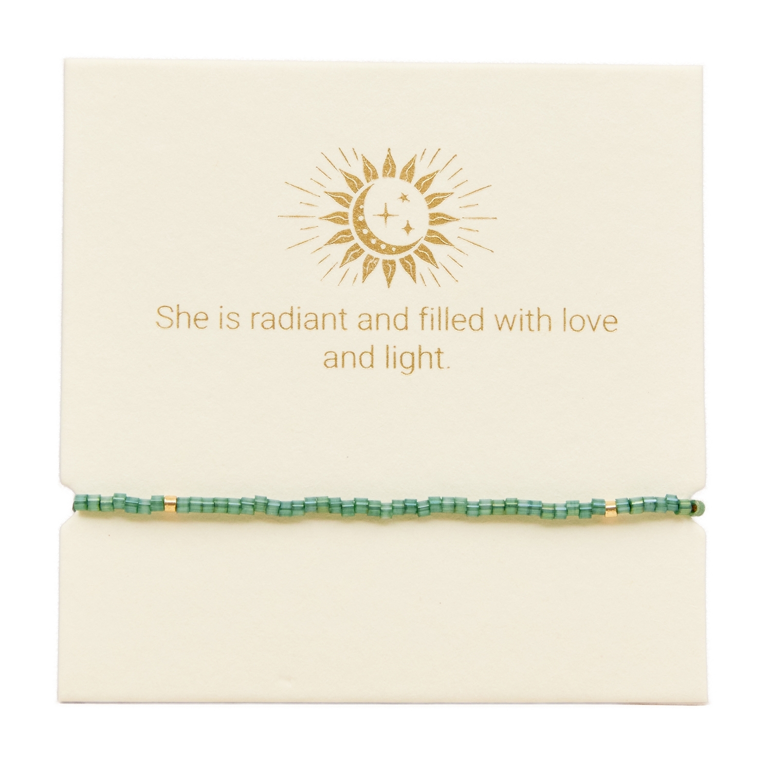 Love Lunamei Inspiration Bracelet - Green & Gold 1 each
