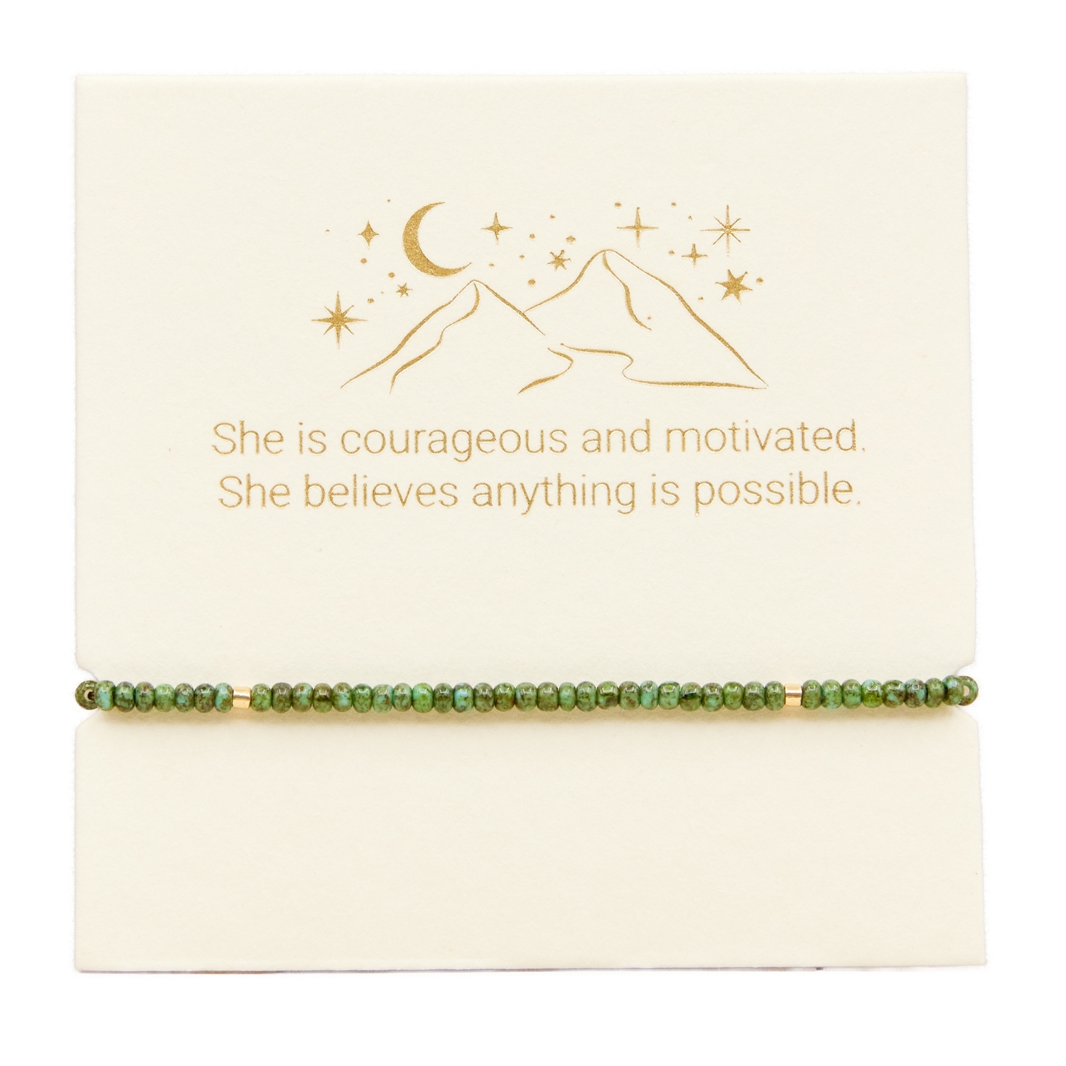 Love Lunamei Inspiration Bracelet - Green Tort & Gold 1 each