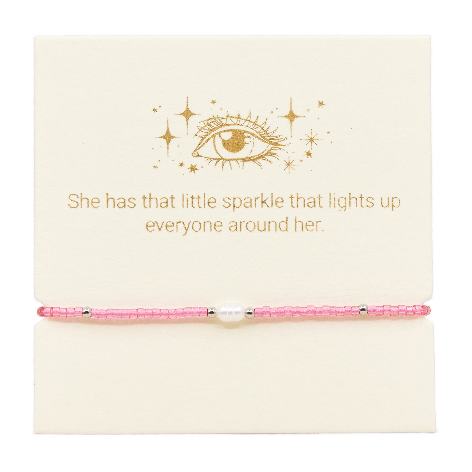 Love Lunamei Inspiration Bracelet - Bright Pink, Gold & Pearl 1 each