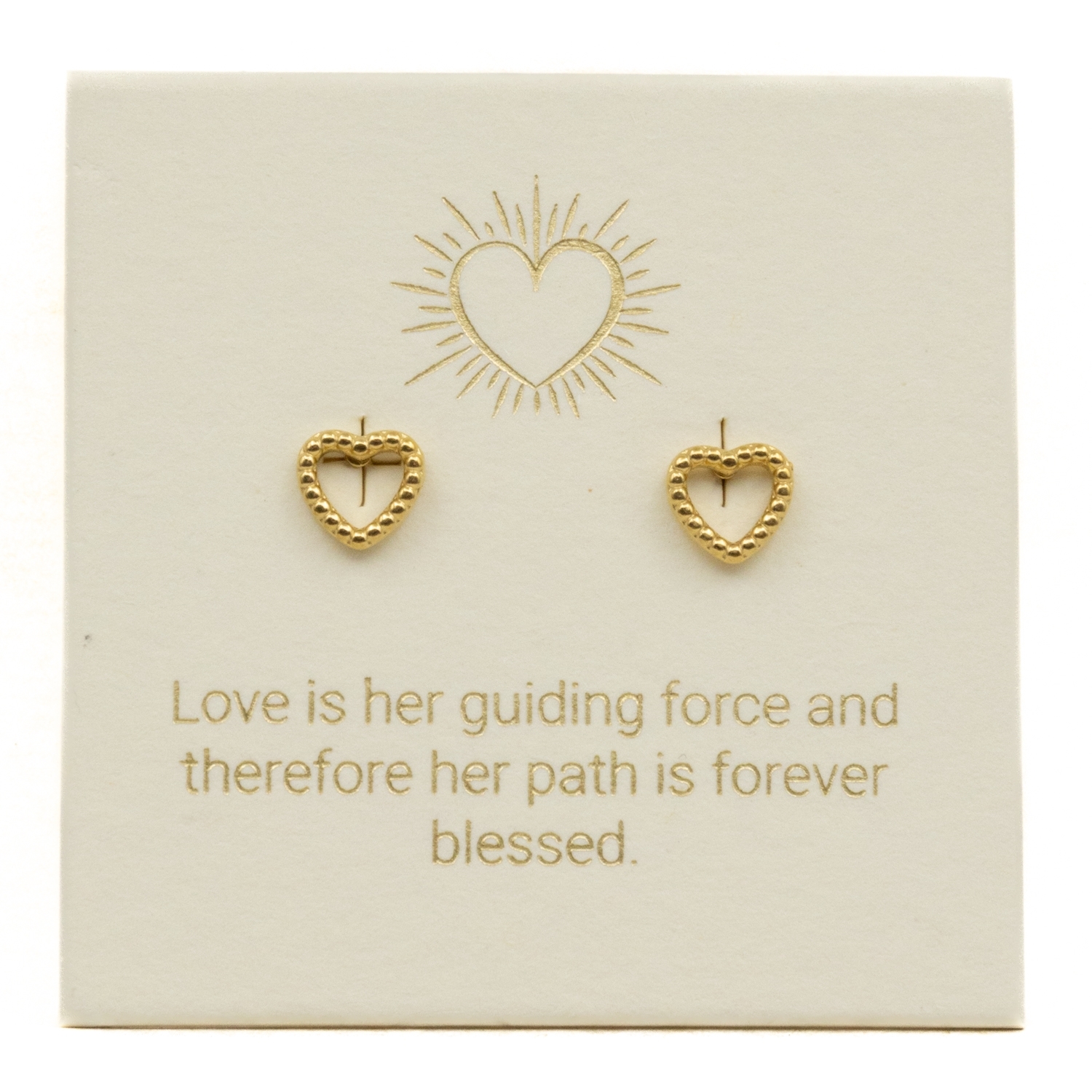 Love Lunamei Inspiration Stud Earrings - Dotted Hearts Gold 1 pair