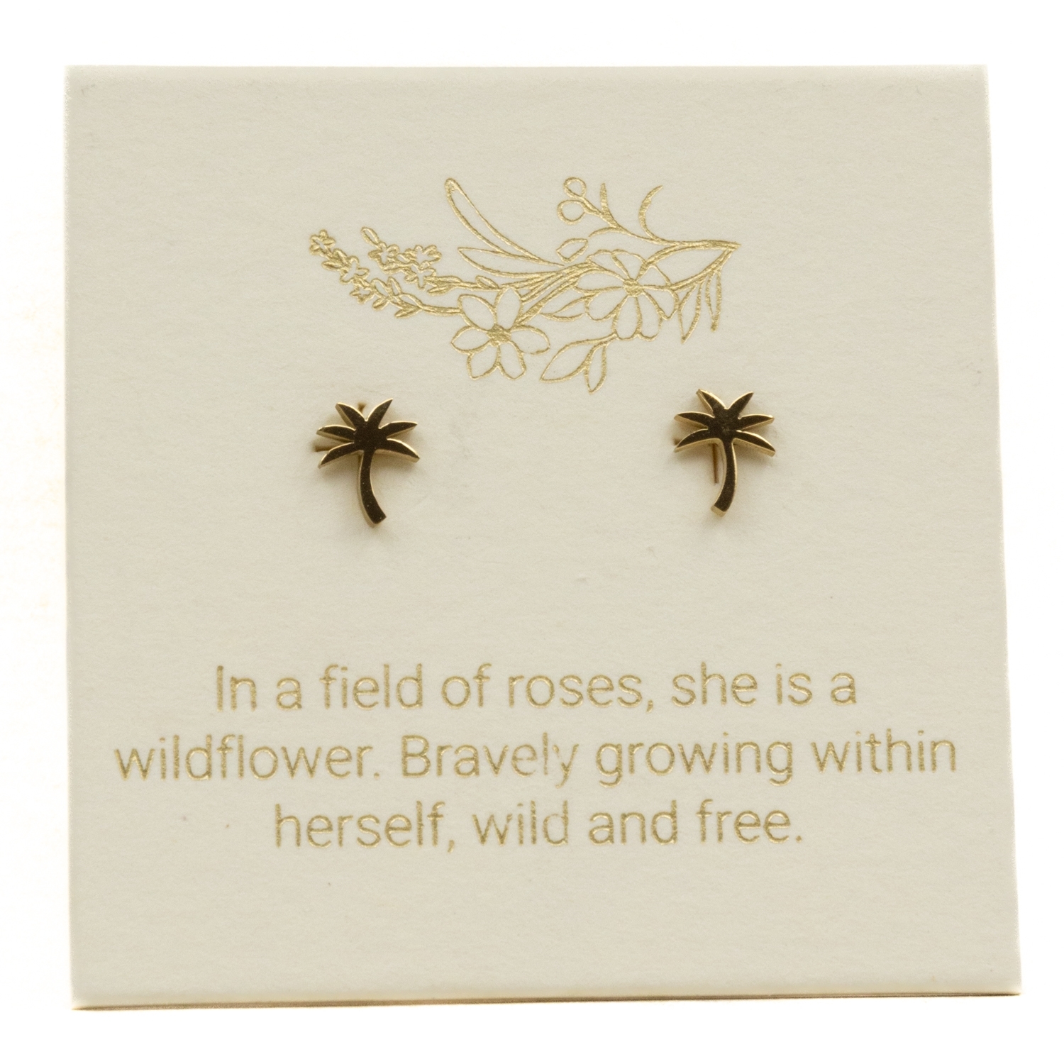 Love Lunamei Inspiration Stud Earrings - Palm Trees Gold 1 pair