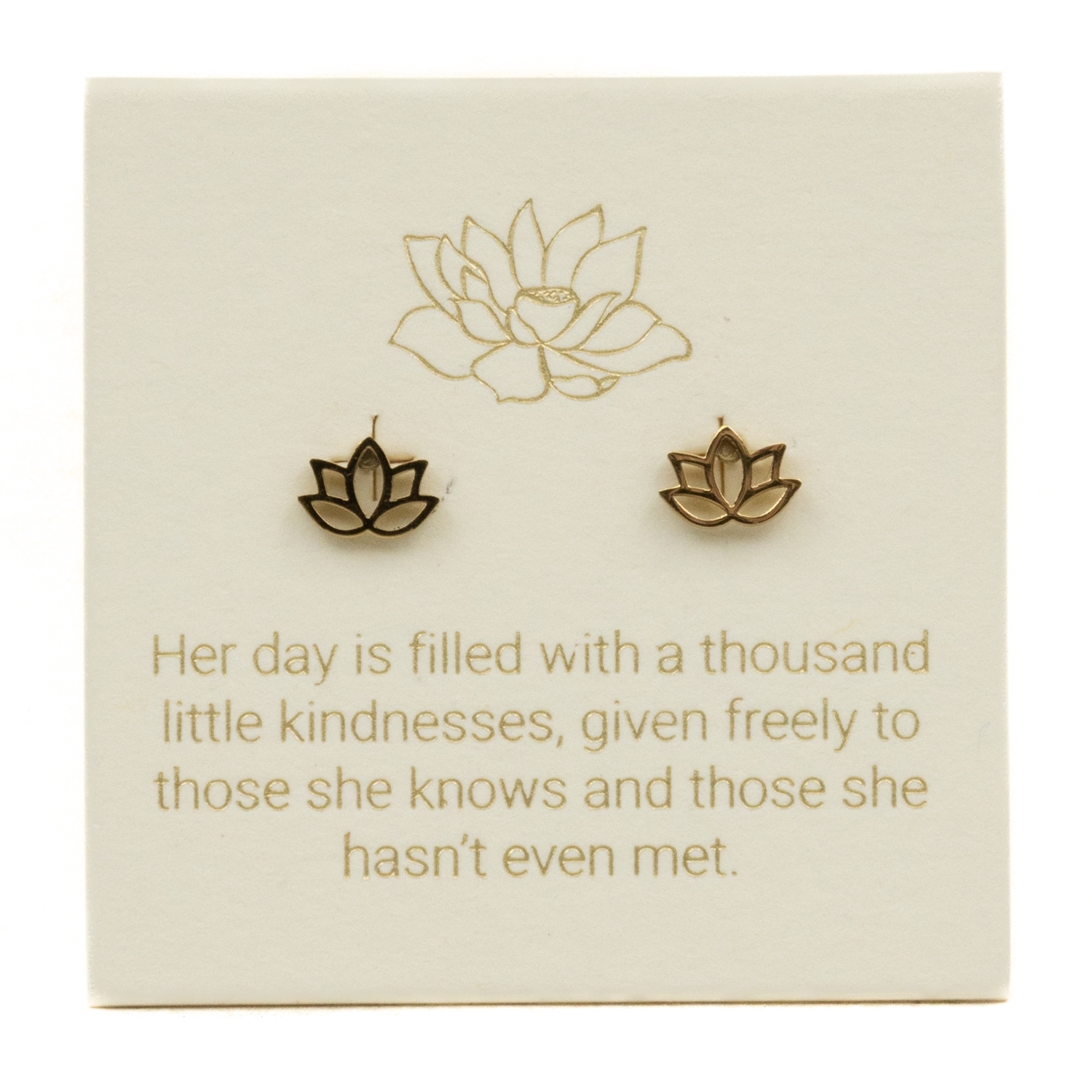Love Lunamei Inspiration Stud Earrings - Lotus Gold 1 pair