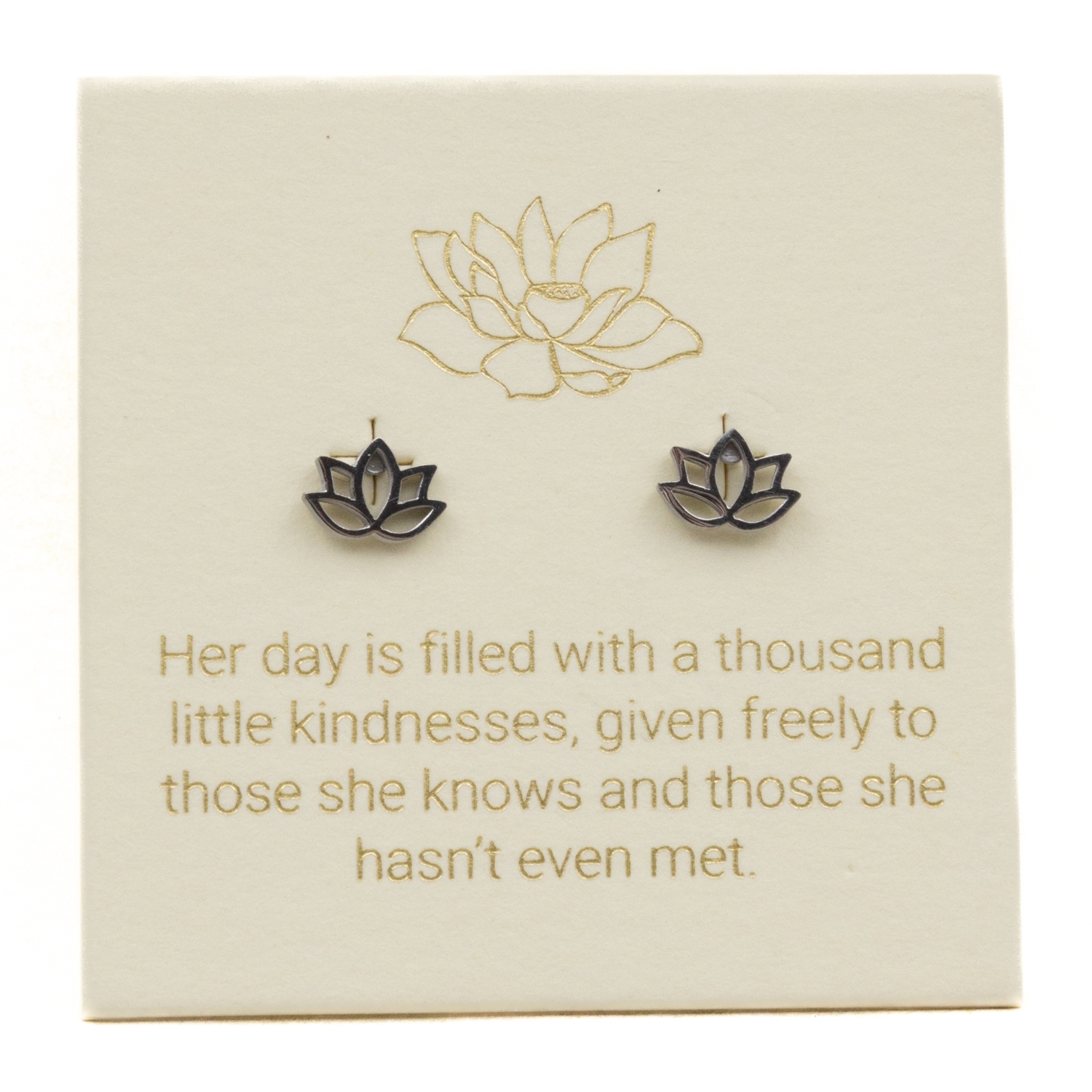 Love Lunamei Inspiration Stud Earrings - Lotus Silver 1 pair