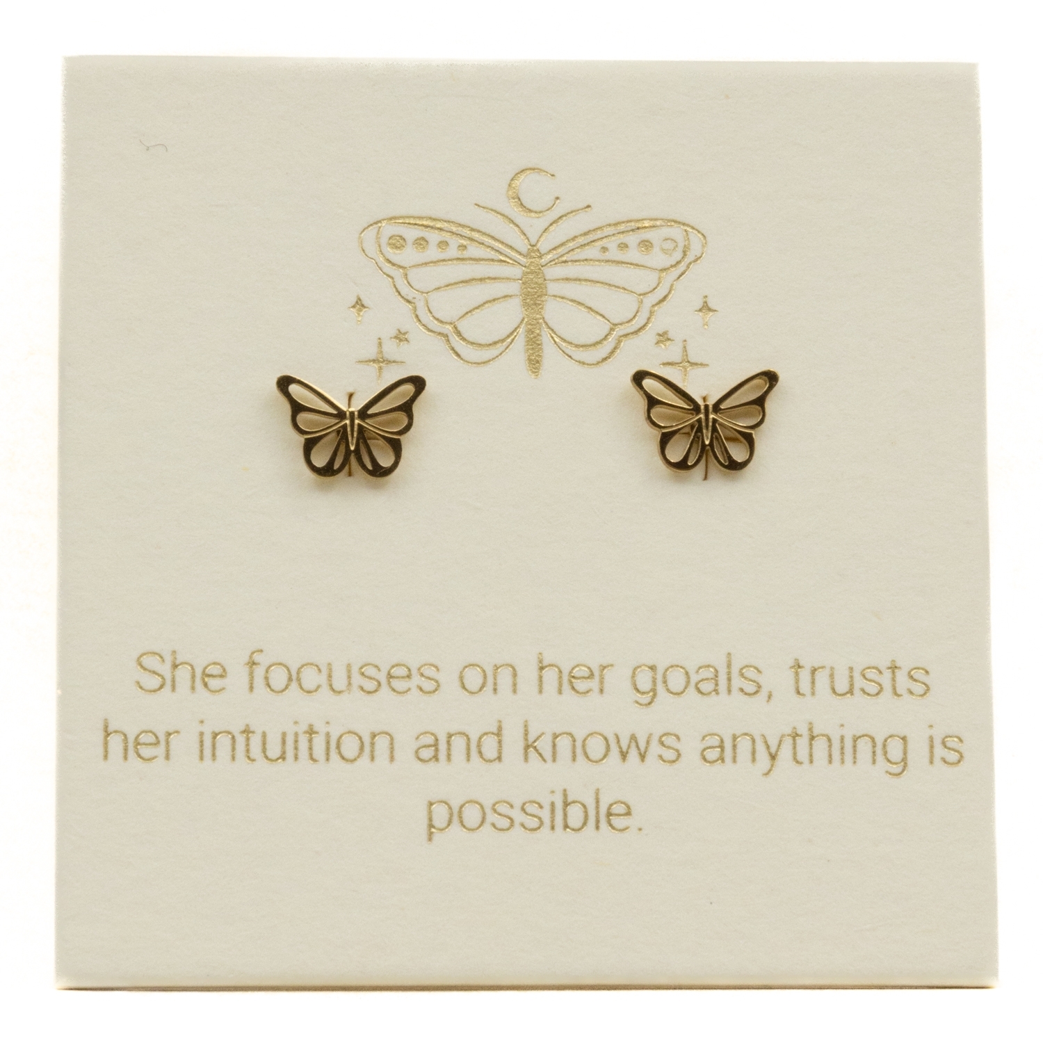 Love Lunamei Inspiration Stud Earrings - Butterfly Gold 1 pair