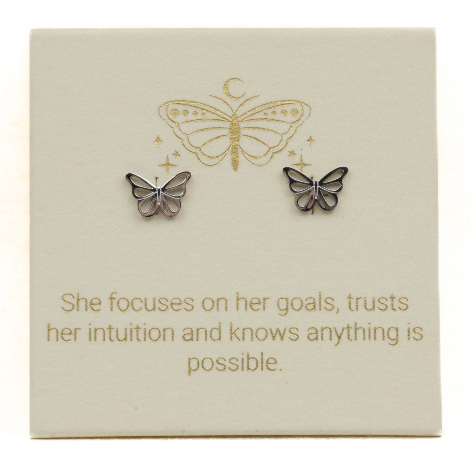 Love Lunamei Inspiration Stud Earrings - Butterfly Silver 1 pair