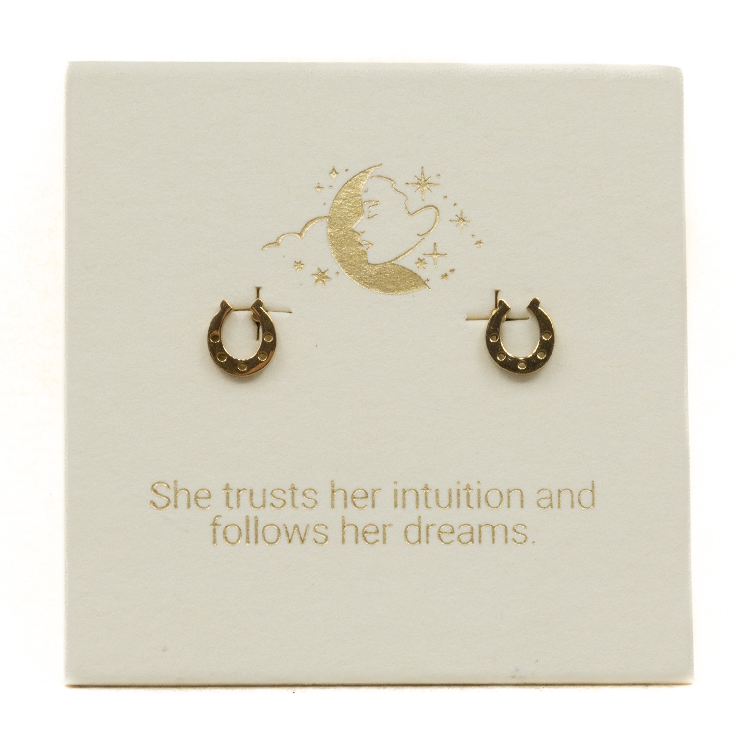 Love Lunamei Inspiration Stud Earrings - Horseshoe Gold 1 pair