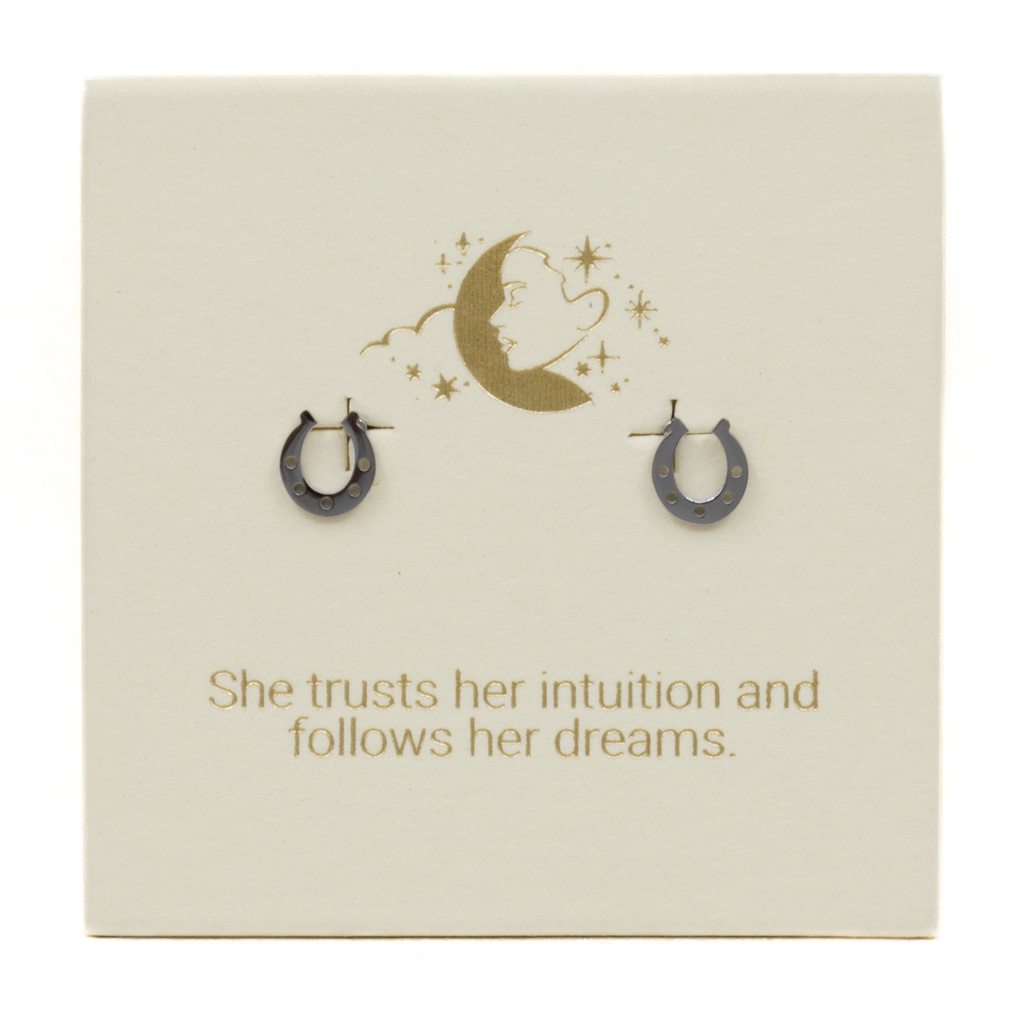 Love Lunamei Inspiration Stud Earrings - Horseshoe Silver 1 pair