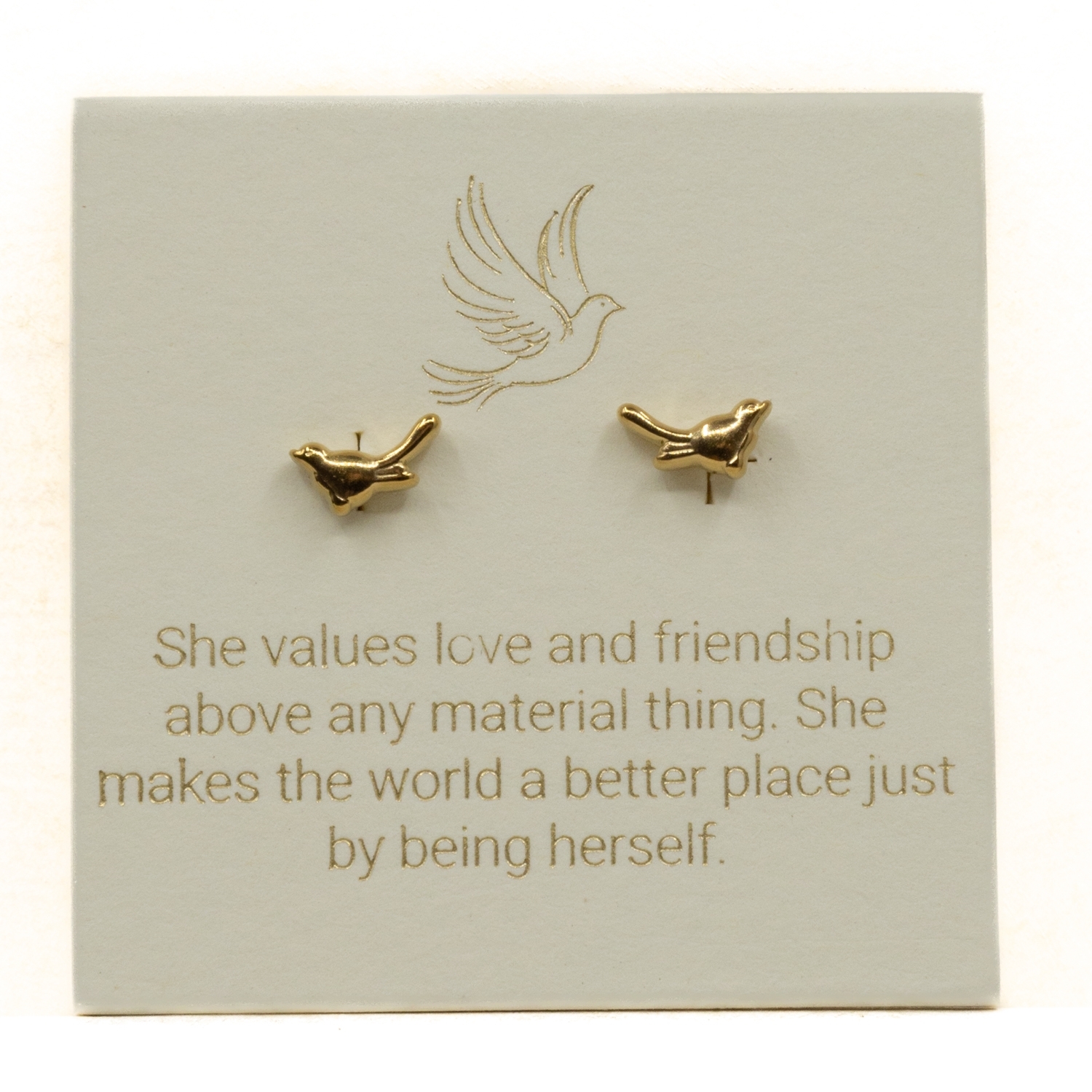 Love Lunamei Inspiration Stud Earrings - Bird Gold 1 pair