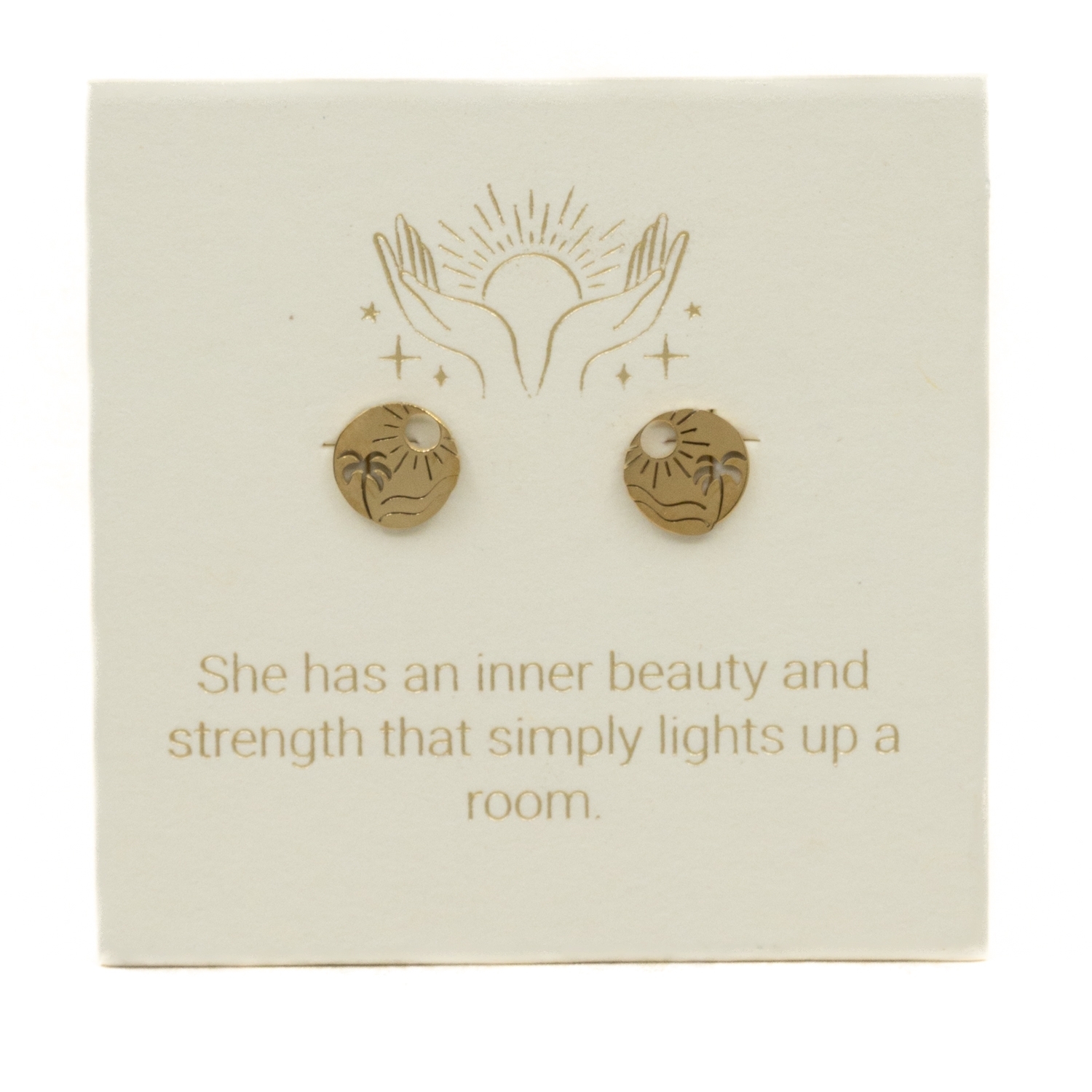 Love Lunamei Inspiration Stud Earrings - Beach Scene Gold 1 pair