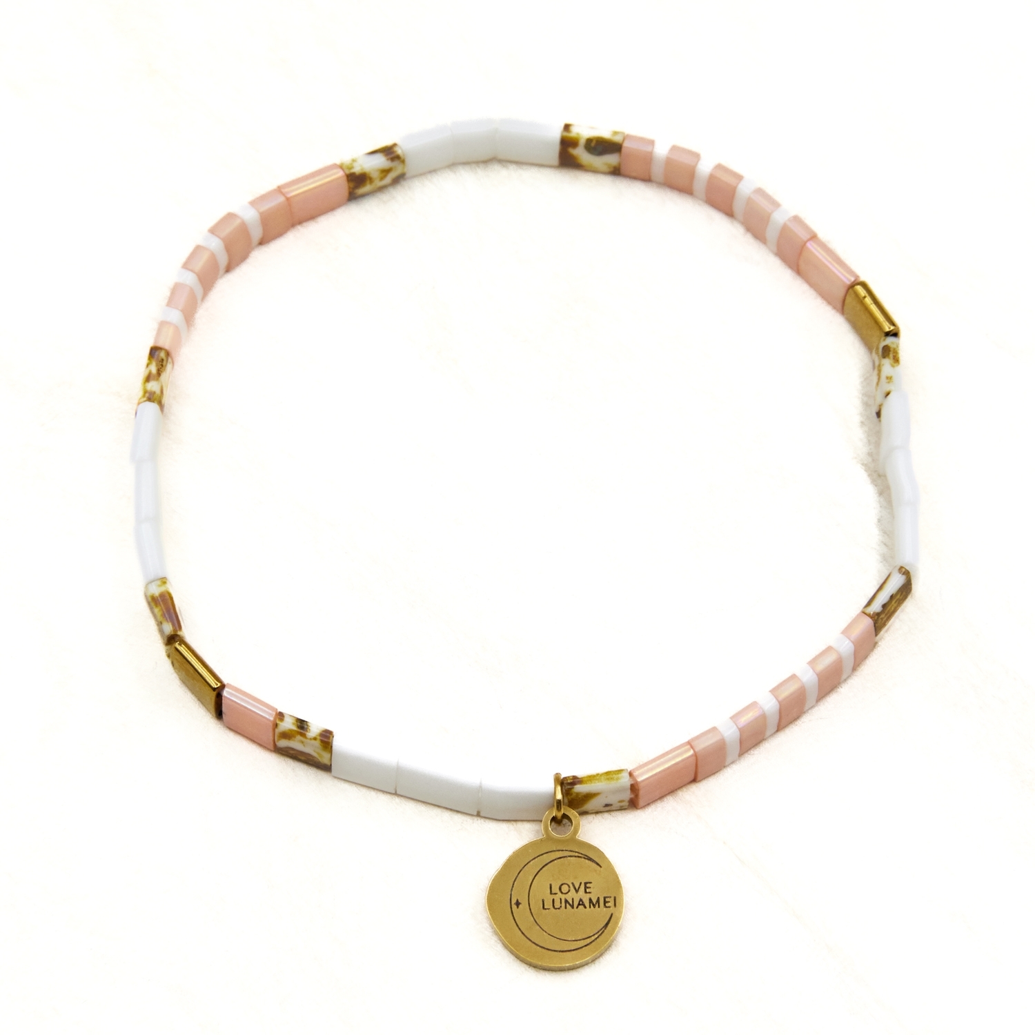Love Lunamei Love Bracelet - Pink White Gold & Tort 1 each