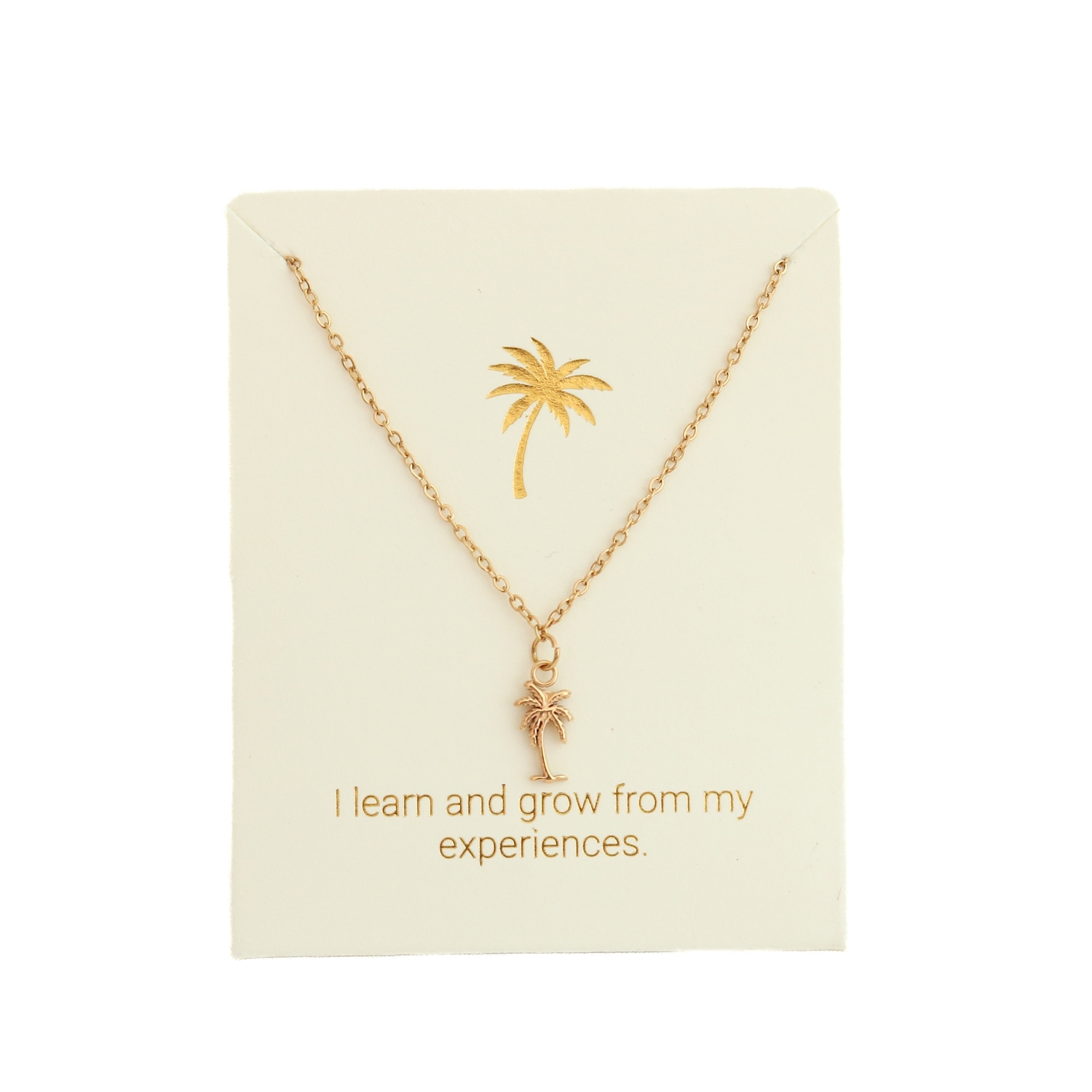 Love Lunamei Inspiration Pendant Necklace - Vintage Palm Gold 1 each