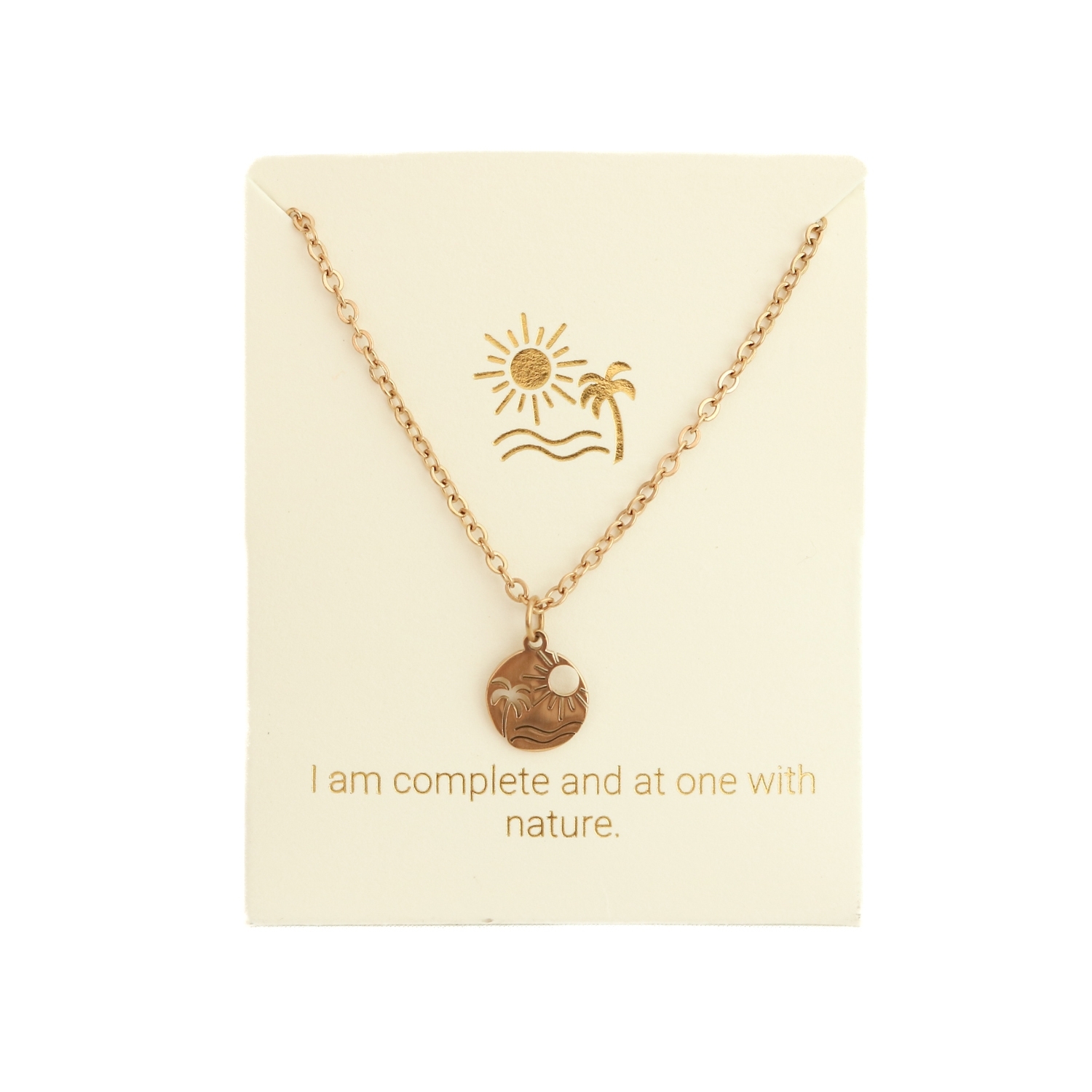 Love Lunamei Inspiration Pendant Necklace - Beach Scene Gold 1 each