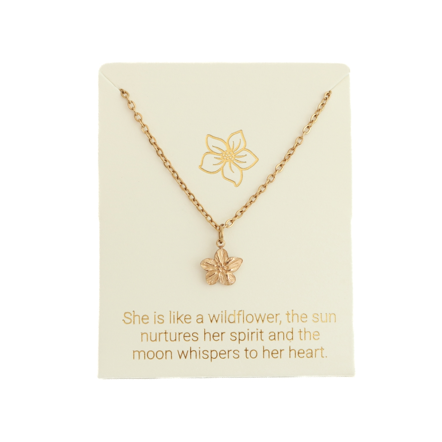 Love Lunamei Inspiration Pendant Necklace - Tropical Bloom Gold 1 each