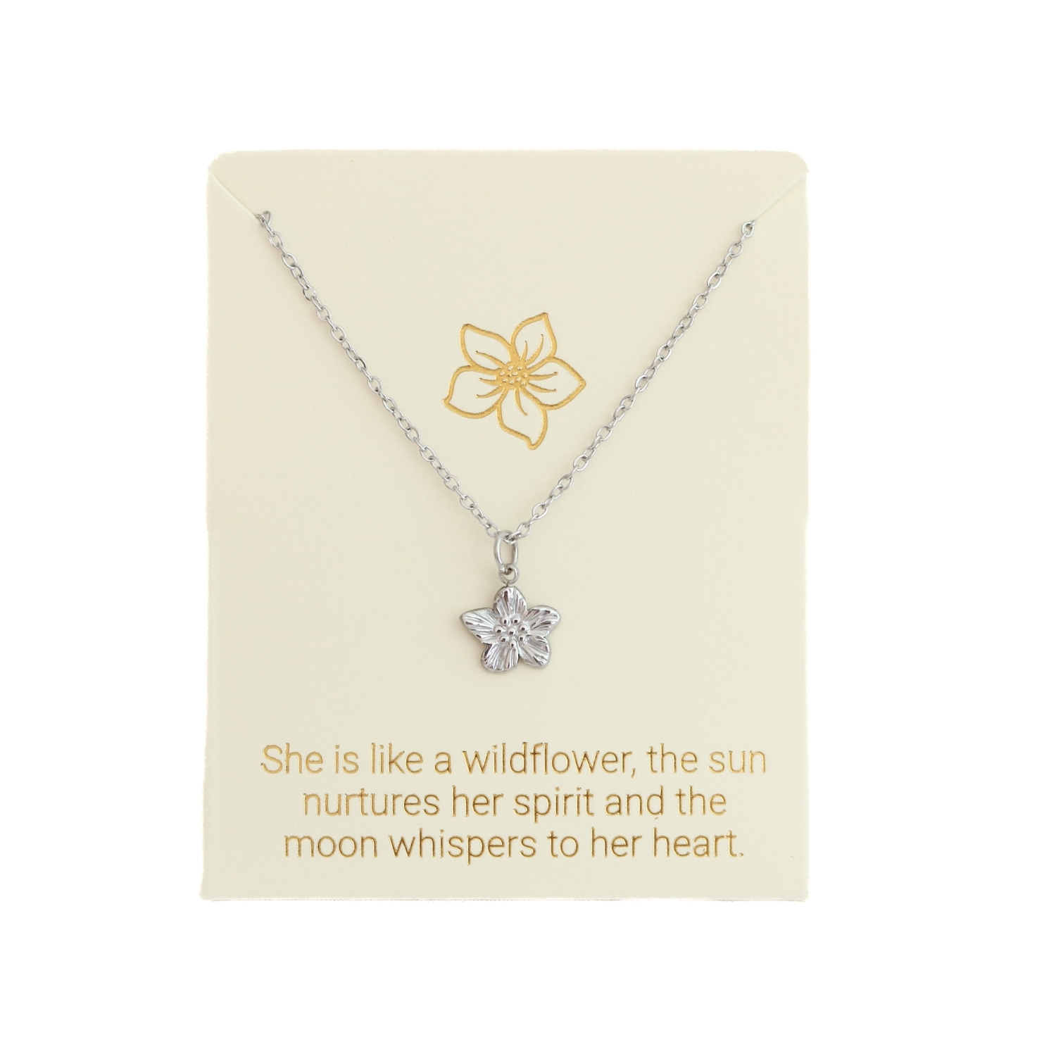 Love Lunamei Inspiration Pendant Necklace - Tropical Bloom Silver 1 each