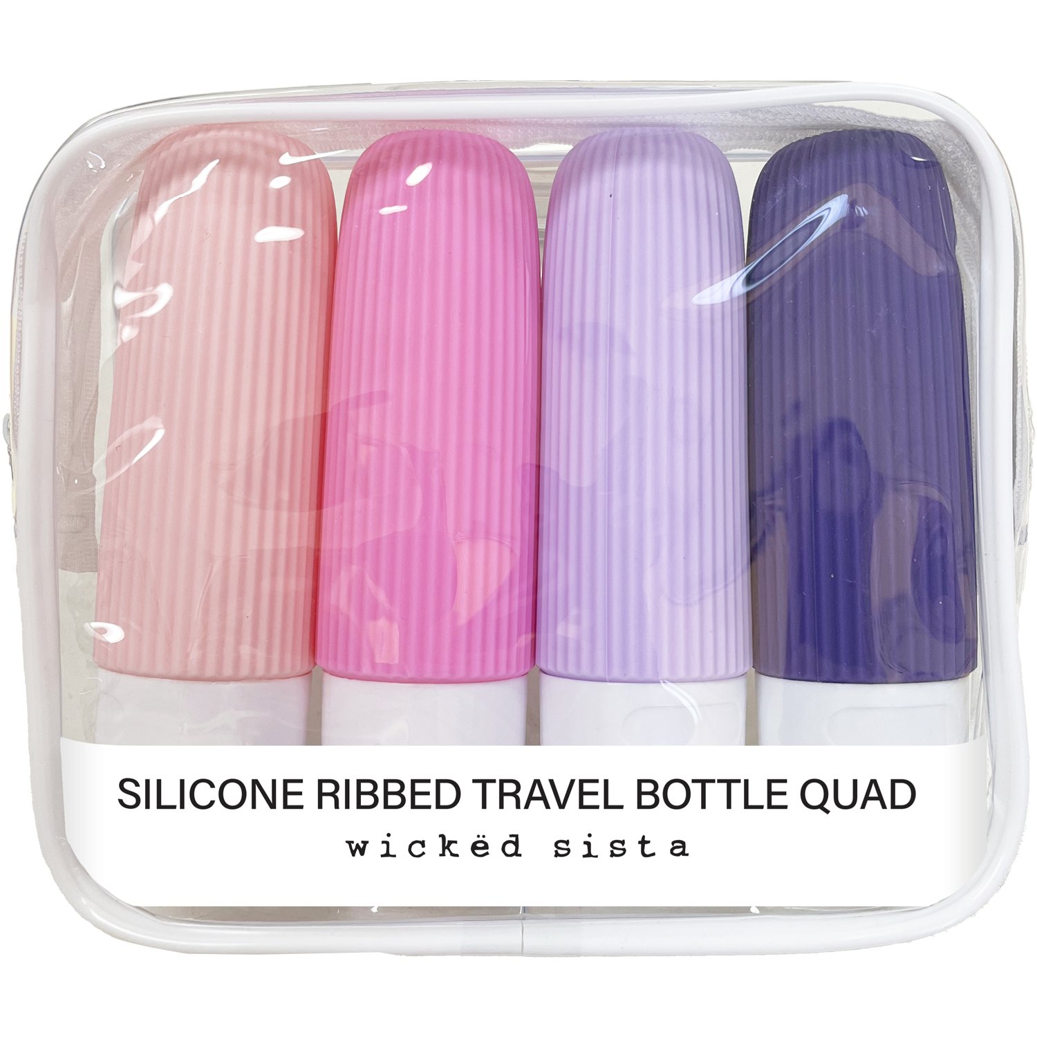 Wicked Sista Silicone Ribbed Travel Bottles 4 piece - Image 1