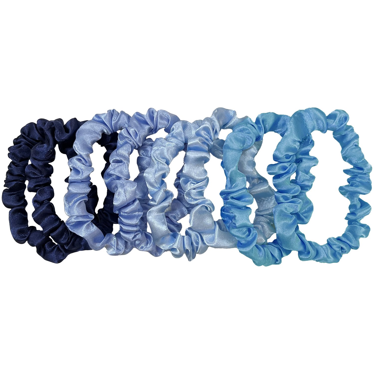 Wicked Sista Slim Satin Scrunchie Set Blue Horizon 8 piece - Image 2