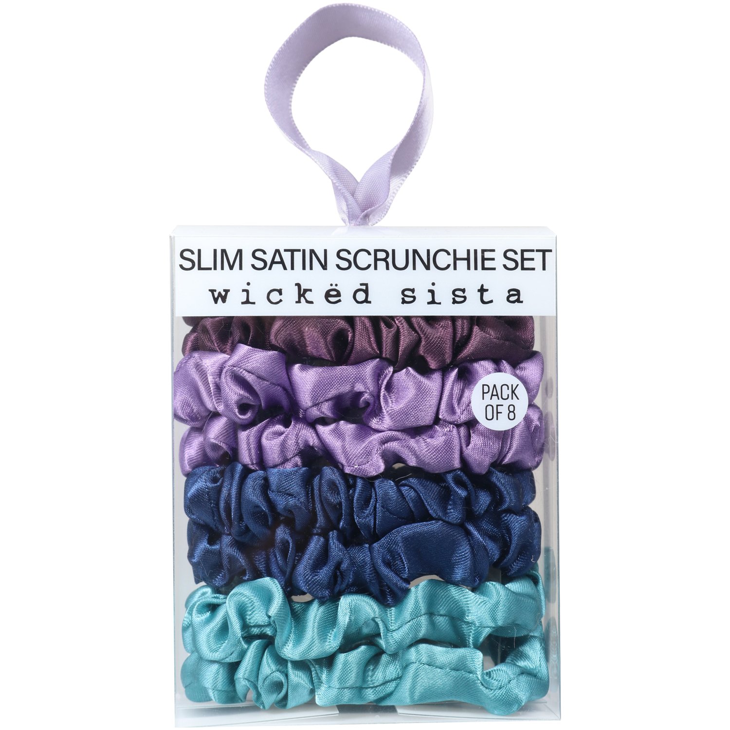 Wicked Sista Slim Satin Scrunchie Set Indigo Forest 8 piece - Image 1