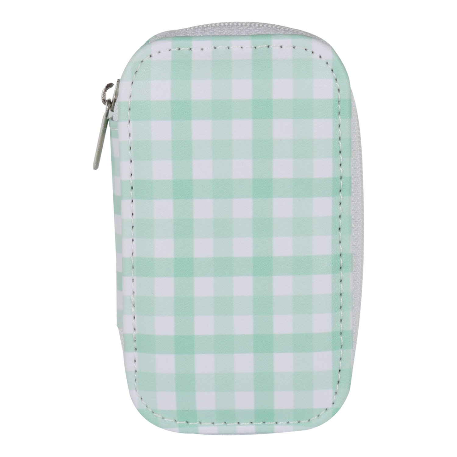 Wicked Sista Zipper Manicure Set Mint Gingham 4 piece - Image 1