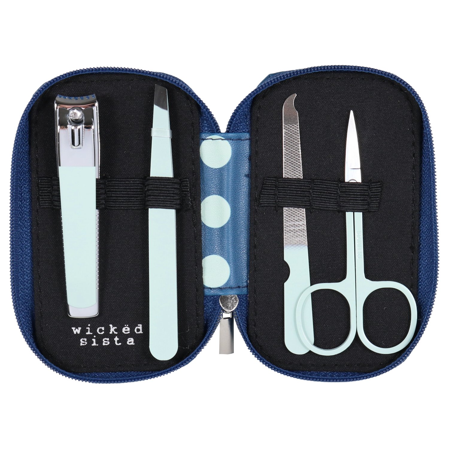 Wicked Sista Zipper Manicure Set Playful Polka 4 piece - Image 2