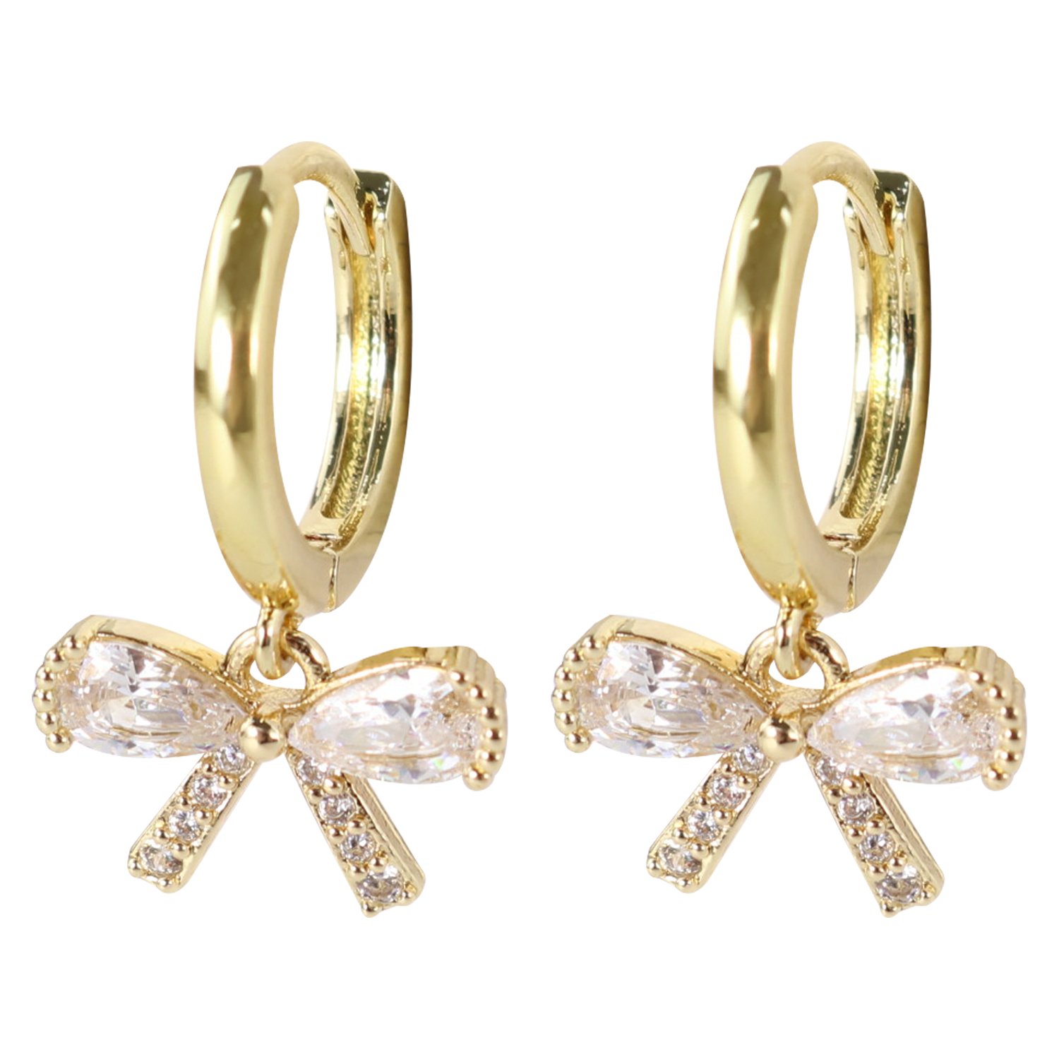 Wicked Sista Bow Huggie Hoops Gold 1 pair
