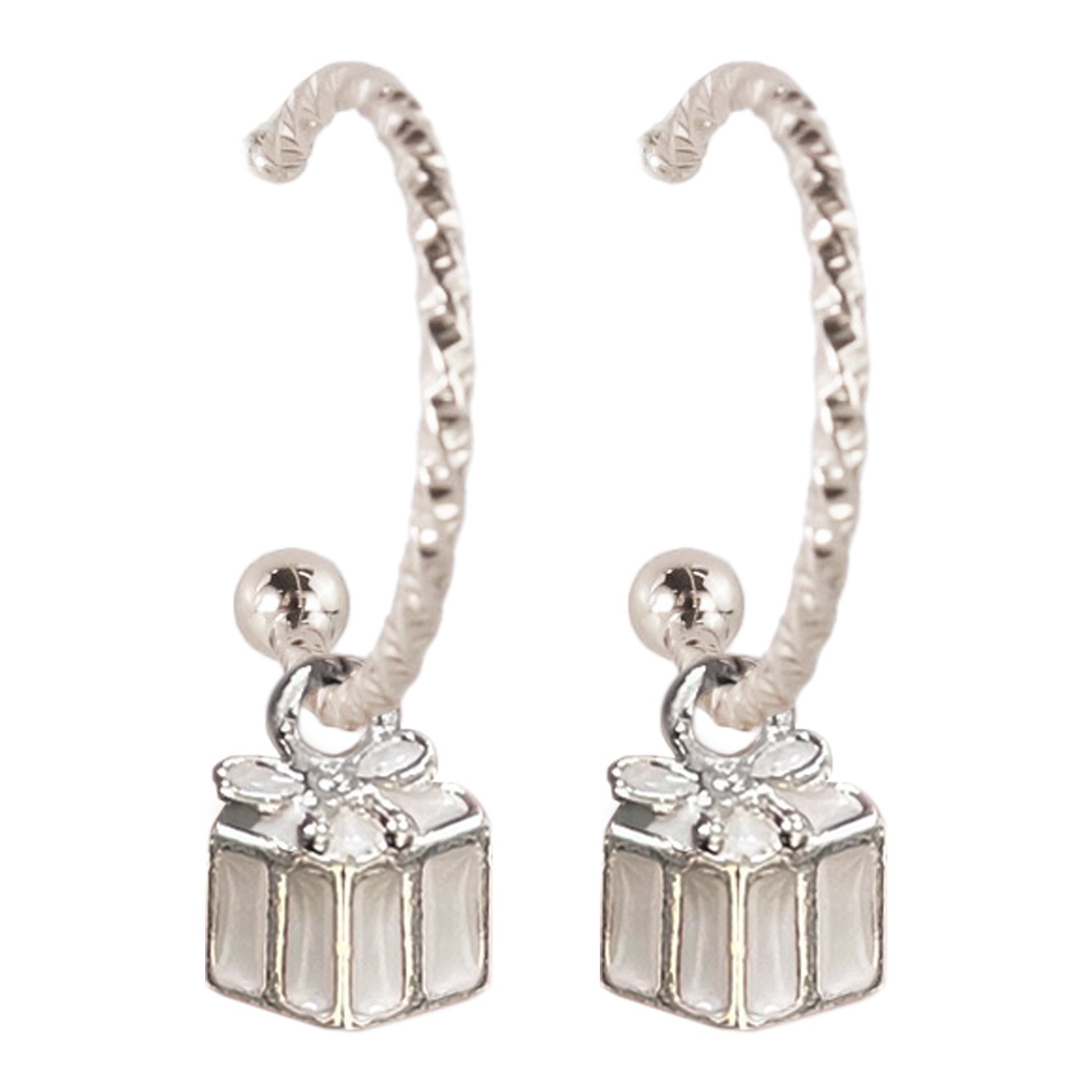 Wicked Sista Xmas Gift Hoops Silver 1 pair
