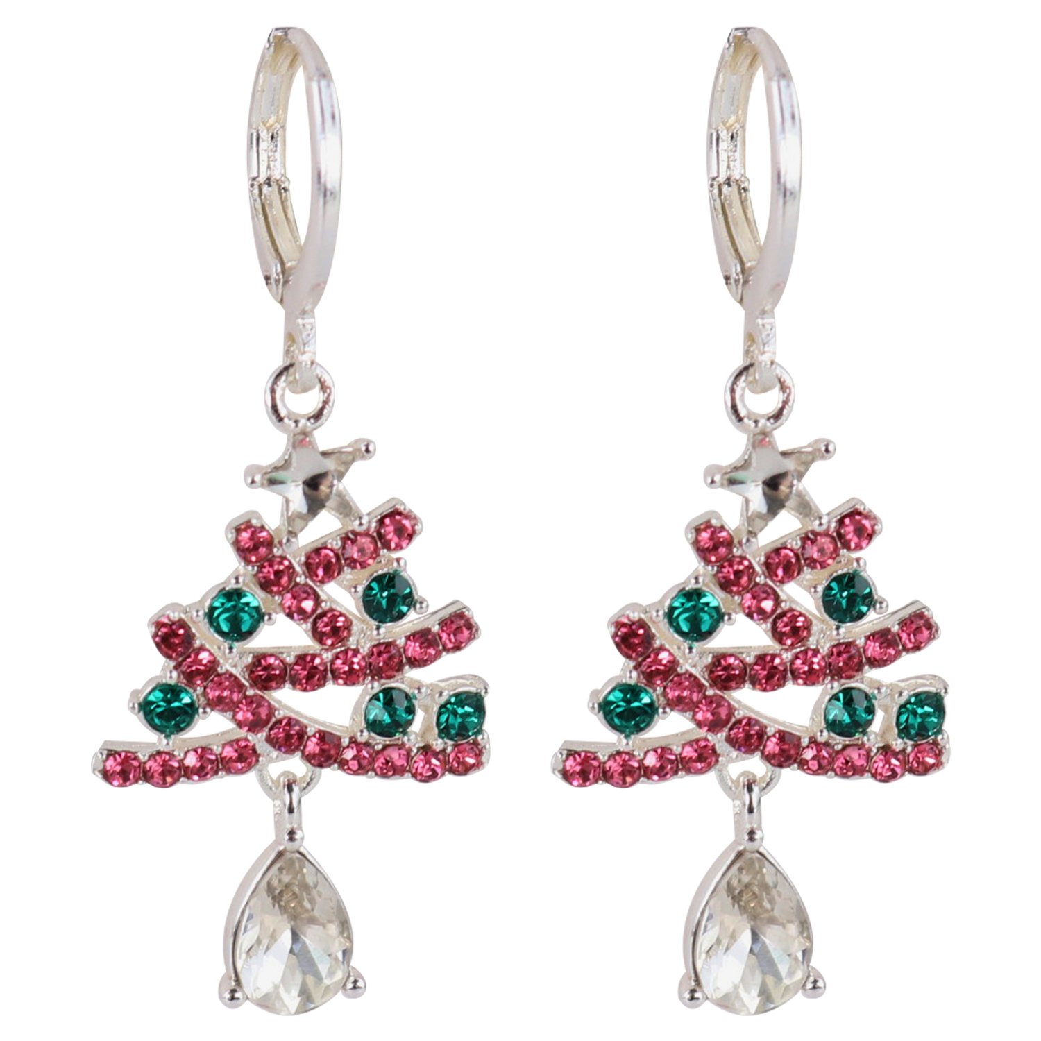 Wicked Sista Embellished Xmas Tree Earrings 1 pair