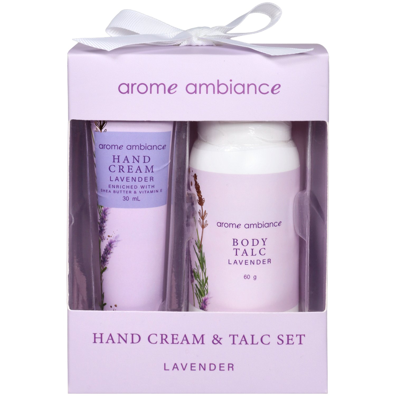 Arome Ambiance Timeless Florals Hand Cream & Talc Set Lavender 2 piece