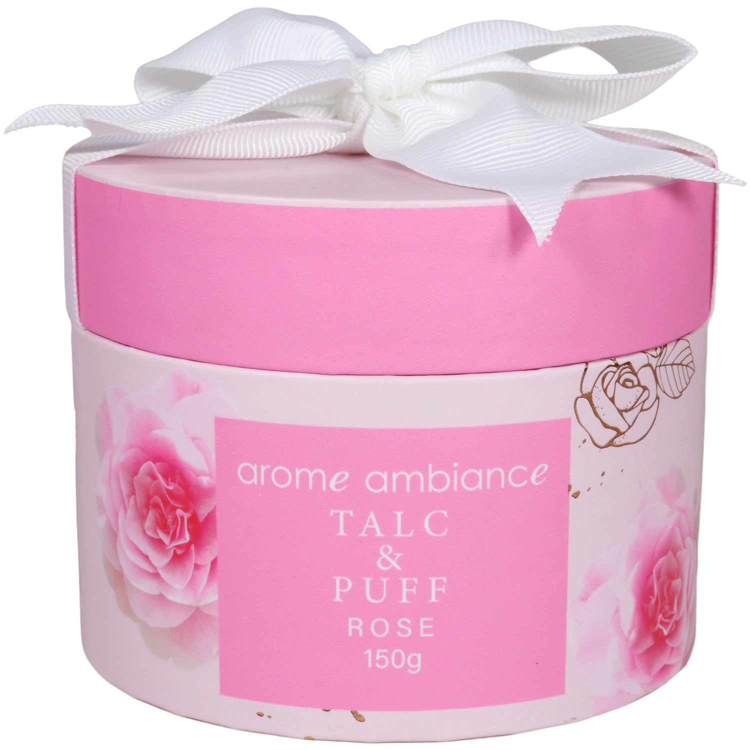 Arome Ambiance Timeless Florals Talc With Puff Rose 150g