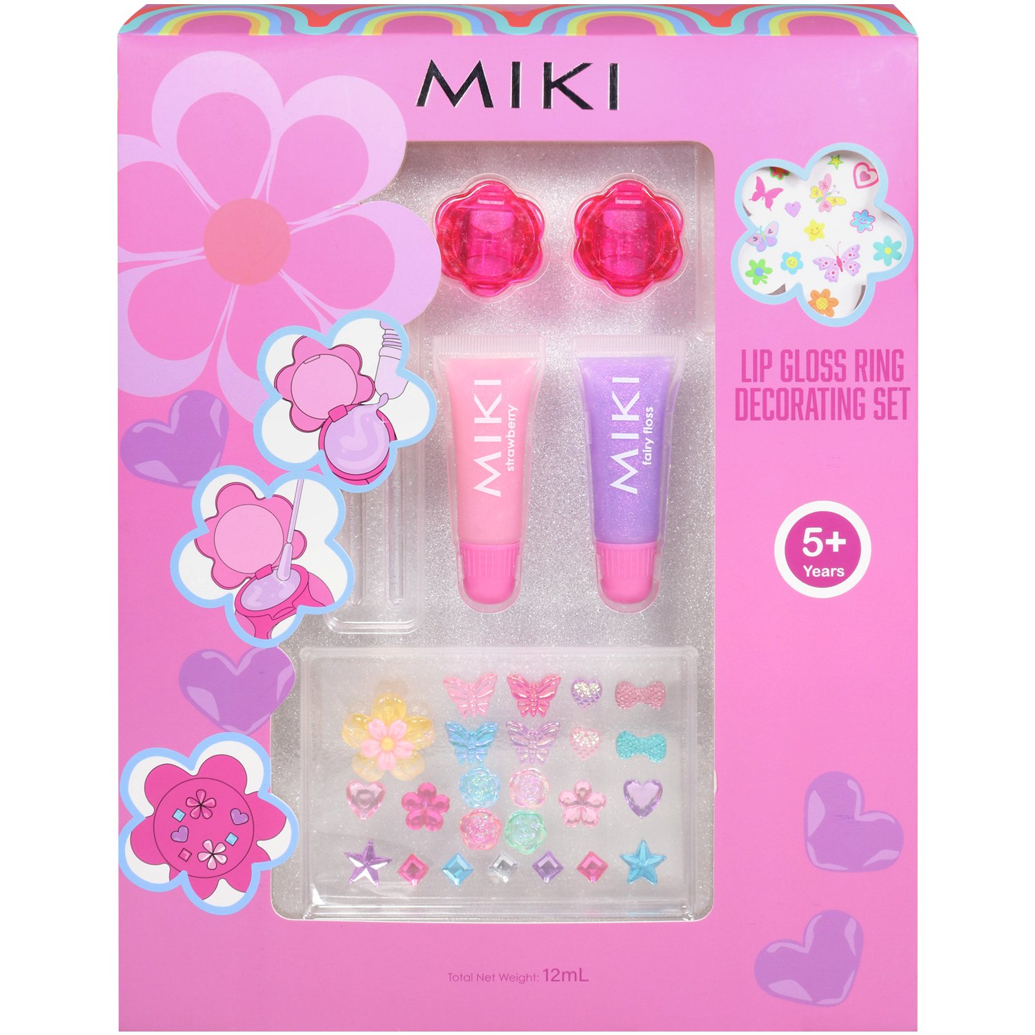 Miki Lip Gloss Ring Decorating Set 8 piece - Image 1