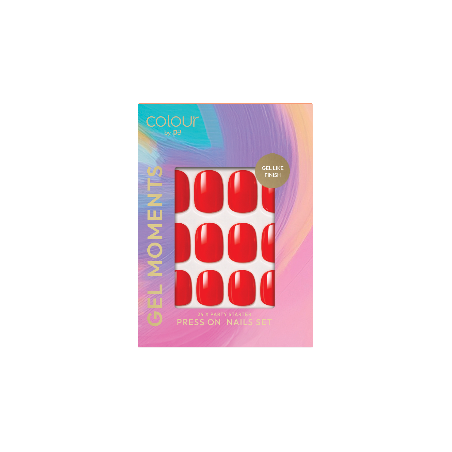 Colour by DB Gel Moments Press On Nail Set Party Starter 1 each