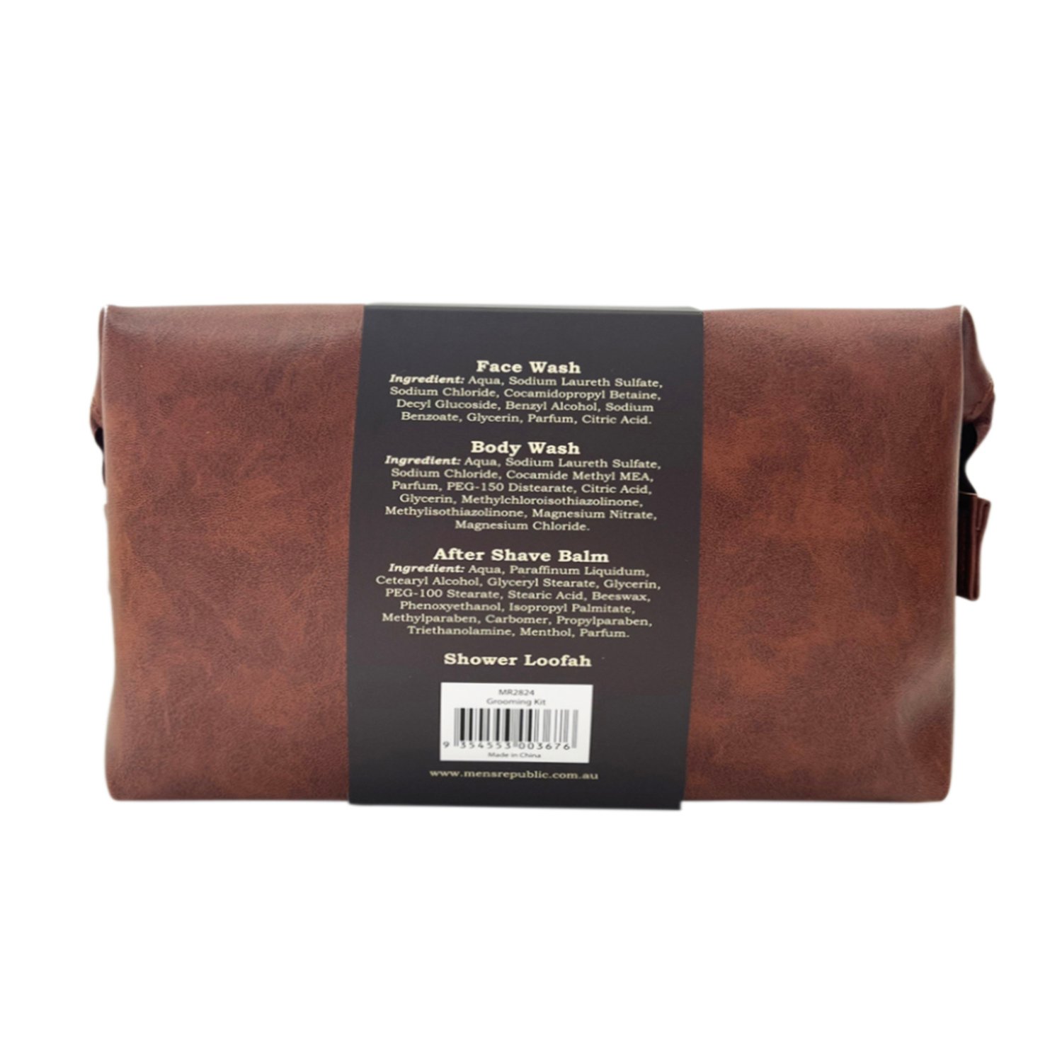 Men's Republic Grooming Kit In Soft Faux Leather Toiletry Bag 5 piece - Image 3