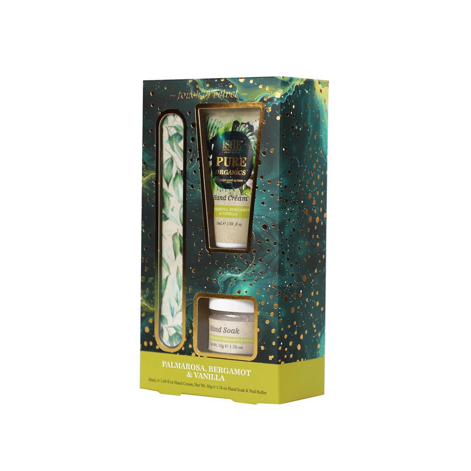 SHE Aromatherapy Pure Organics Hand Care Set Palmarosa, Bergamot & Vanilla 3 piece