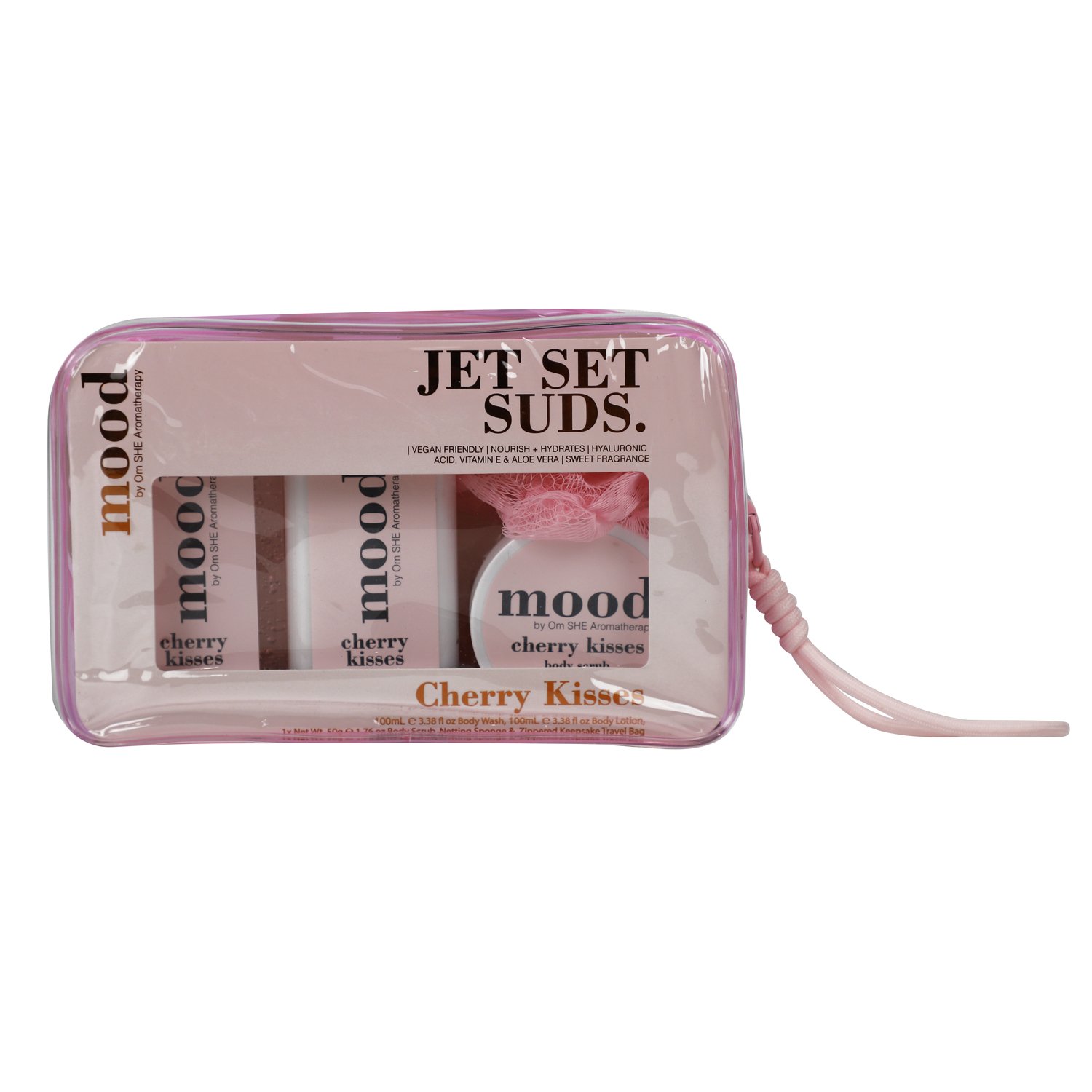 SHE Aromatherapy Mood Jet Set Suds Cherry Kisses 4 piece